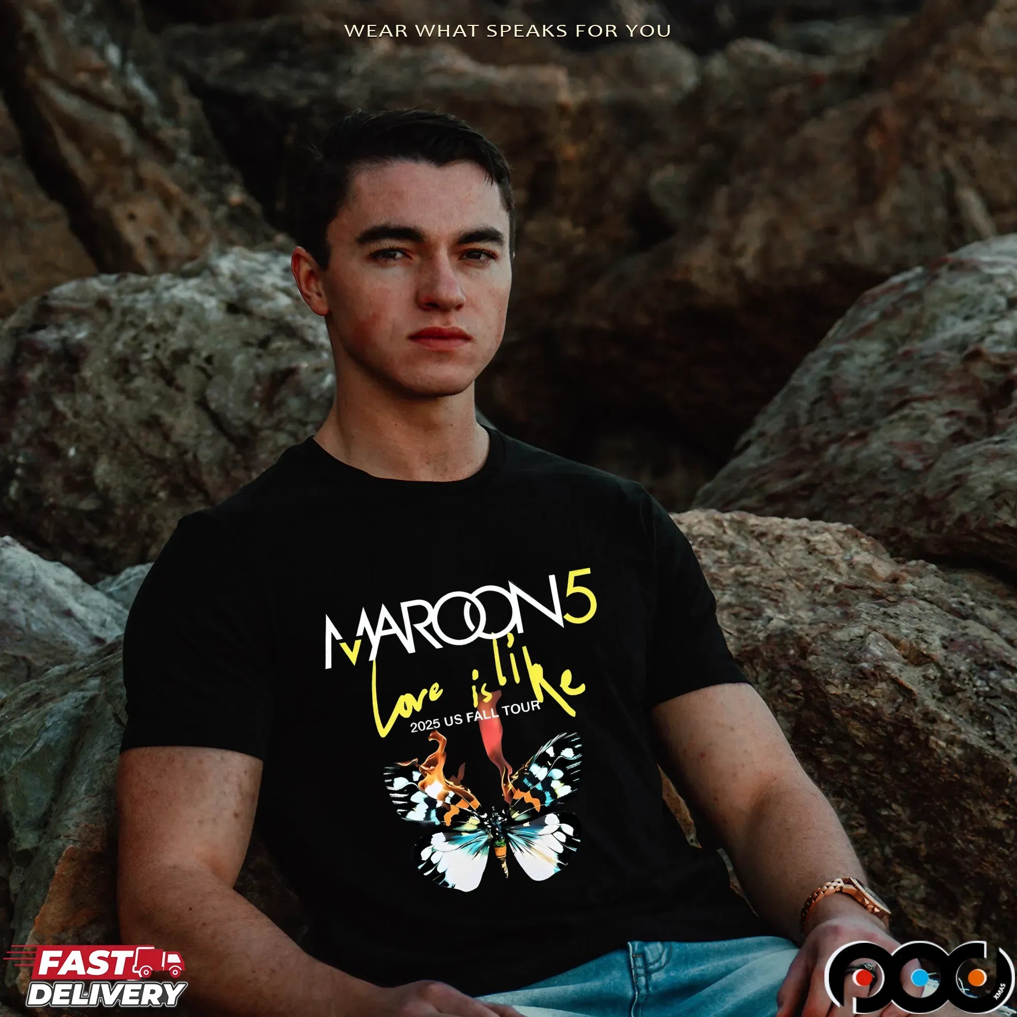 Marron5 Love Is Like Tour 2025 Us Fall Tour T Shirt