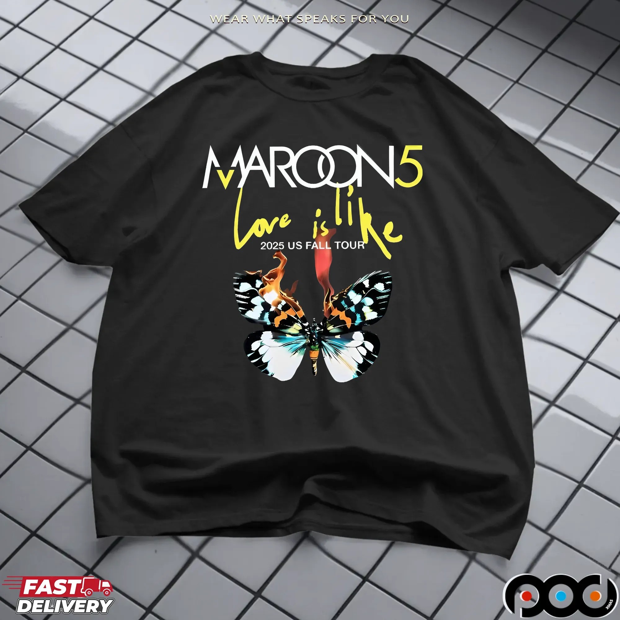Marron5 Love Is Like Tour 2025 Us Fall Tour T Shirt