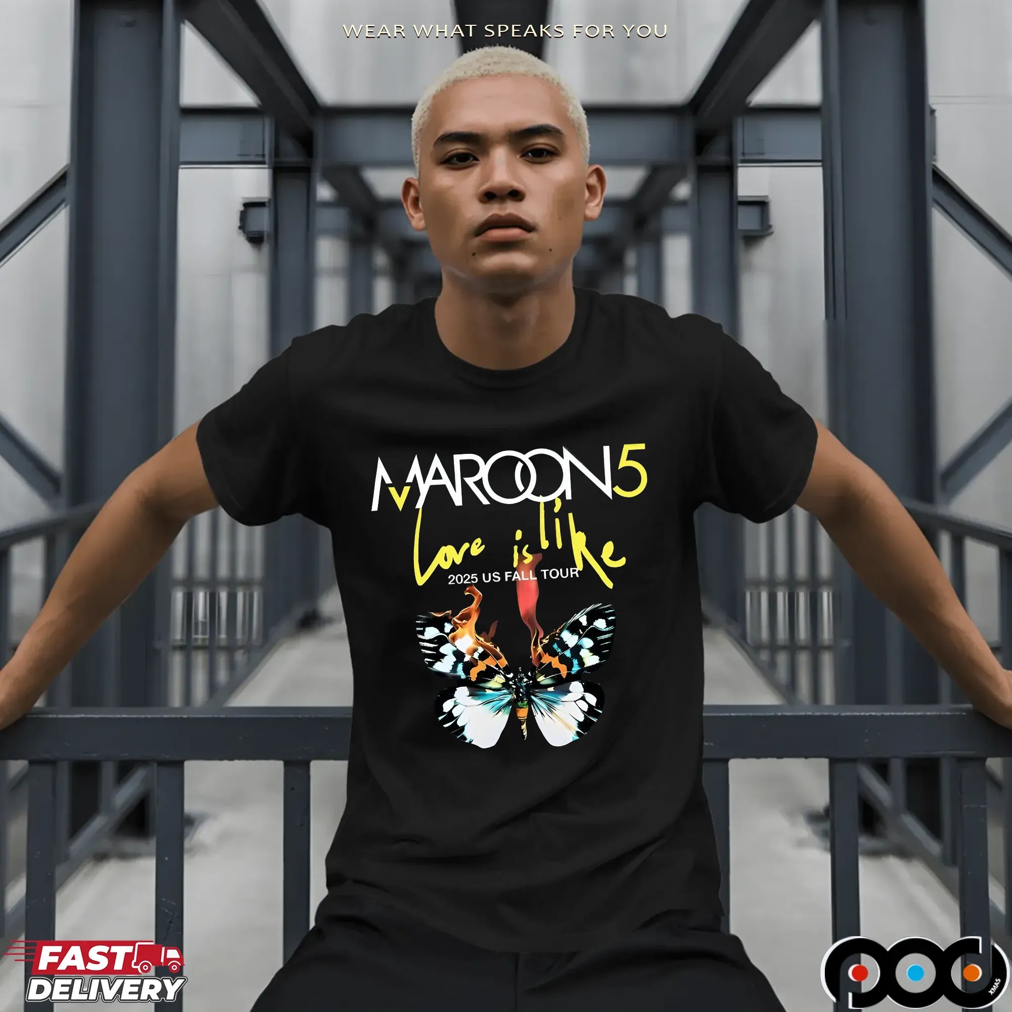 Marron5 Love Is Like Tour 2025 Us Fall Tour T Shirt