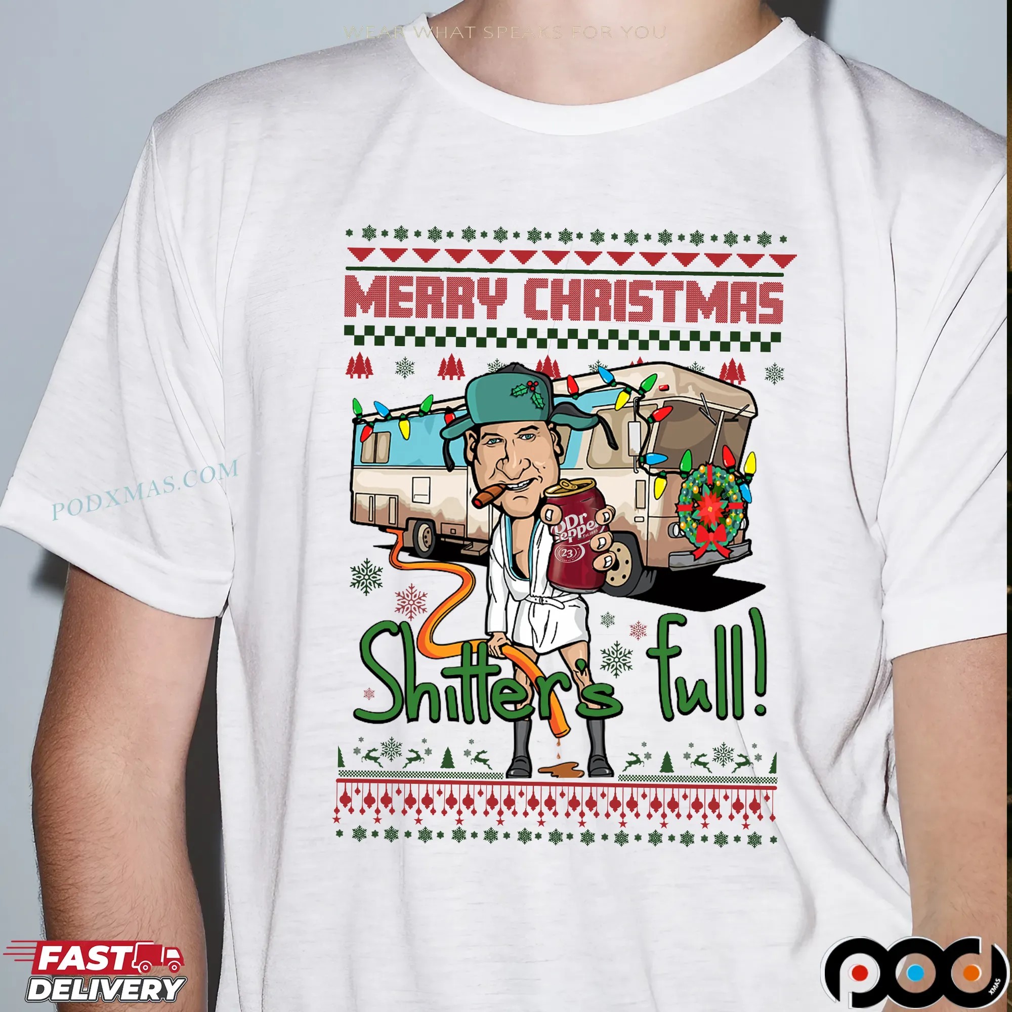 Merry Christmas Shitter's Full Cousin Eddie Dr Pepper Mashup T Shirt