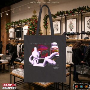 Mewtwo Holding Tylenol Edgy Glitchcore Pokémon Parody T Shirt