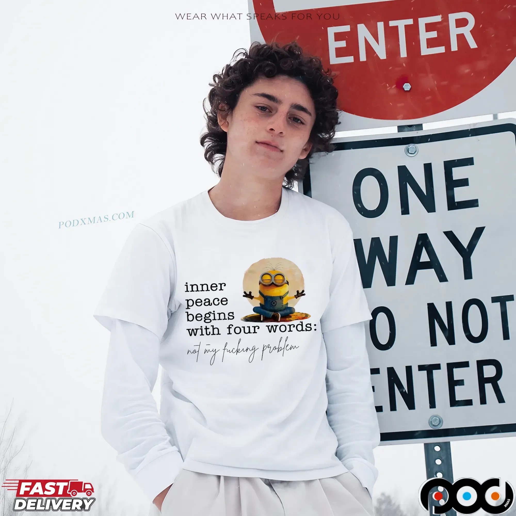 Minion Yoga Inner Peace Begins With Four Words Not My Fucking Problem T Shirt