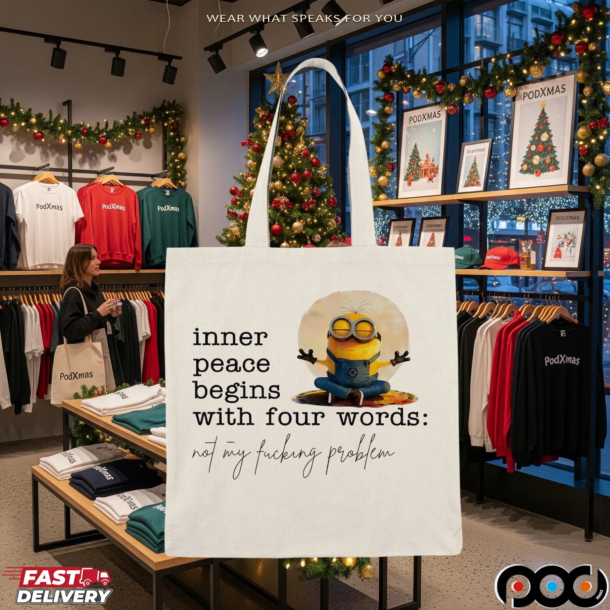 Minion Yoga Inner Peace Begins With Four Words Not My Fucking Problem T Shirt