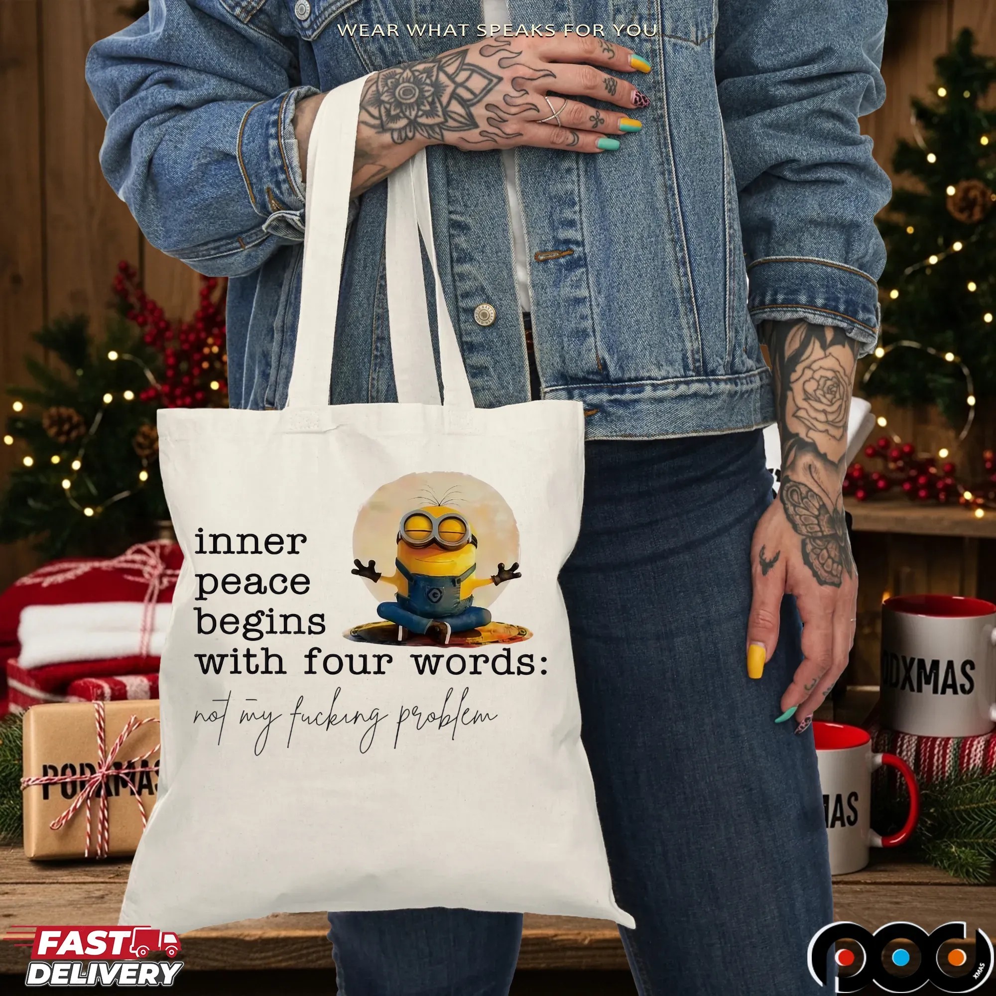 Minion Yoga Inner Peace Begins With Four Words Not My Fucking Problem T Shirt