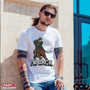 Minnesota Wild Hockey Player And Bear I'm Back T Shirt