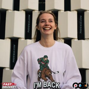 Minnesota Wild Hockey Player And Bear I'm Back T Shirt