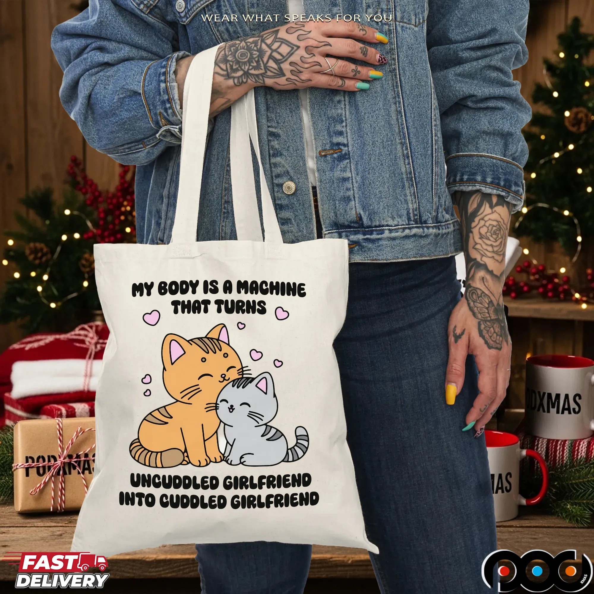 My Body Is A Machine That Turns Uncuddled Girlfriend Into Cuddled Girlfriend Cats T Shirt