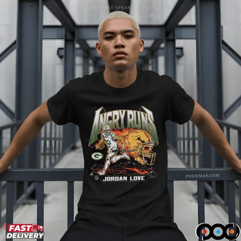 Angry Runs Green Bay Packers Jordan Love 2025 T Shirt