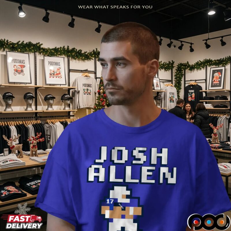 Josh Allen Quarterback Retro Baller Pixel Game Style T Shirt