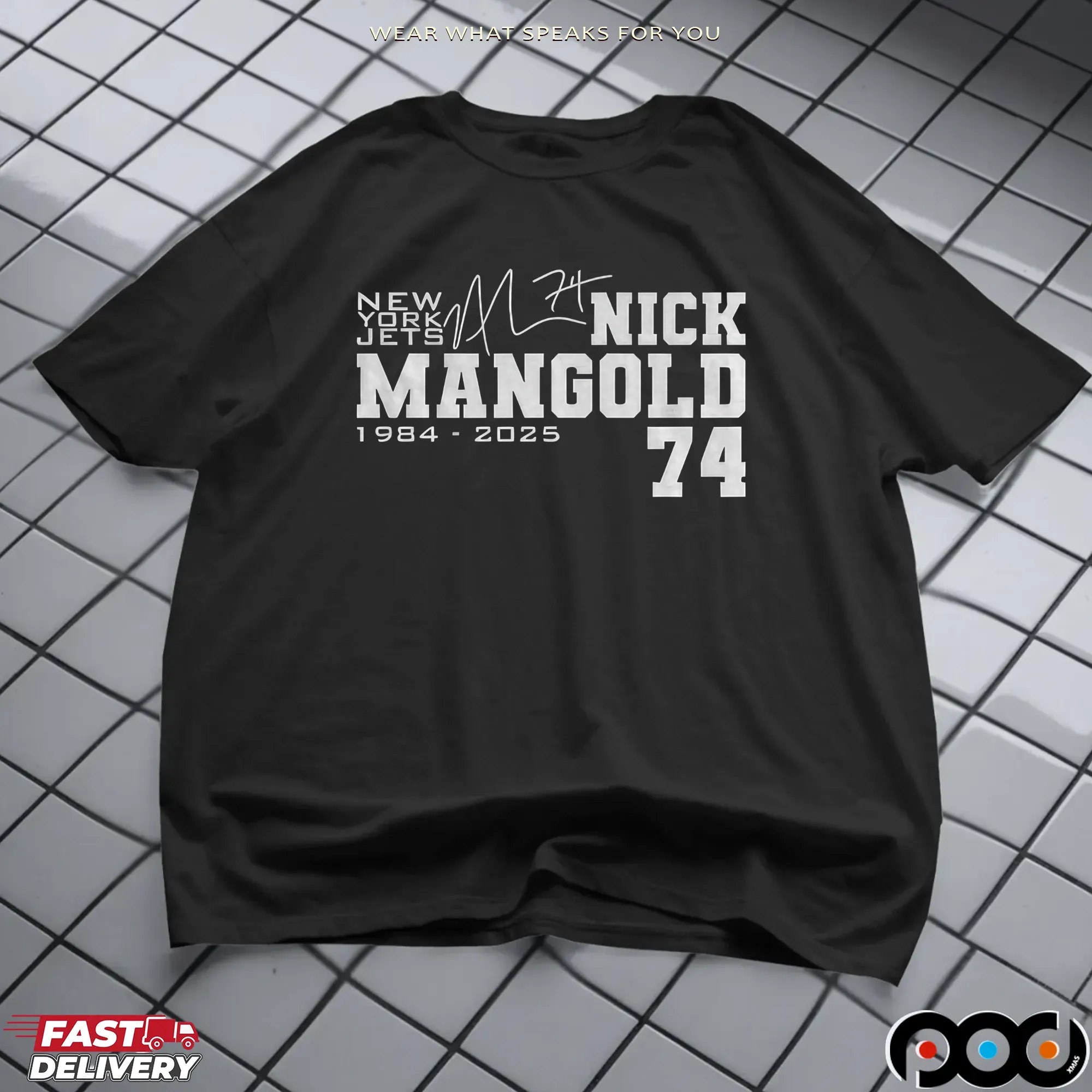 Nick Mangold 74 New York Jets NFL Football RIP 1984 2025 Memorial T Shirt