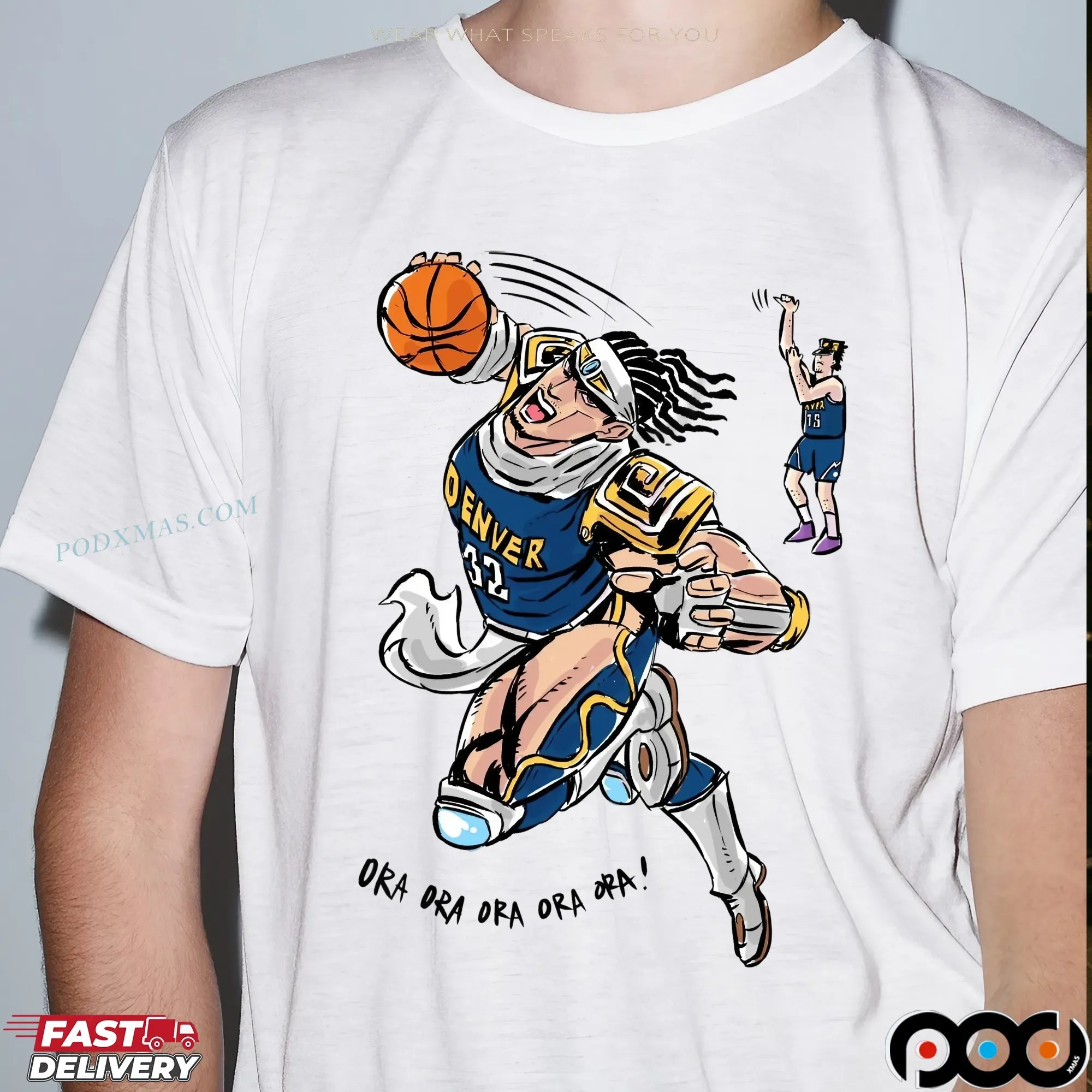Nikola Jokić Vs Aaron Gordon Denver Nuggets NBA Ora Ora Ora Ora Ora Anime T Shirt
