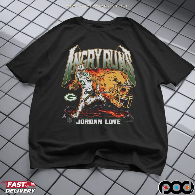 Angry Runs Green Bay Packers Jordan Love 2025 T Shirt
