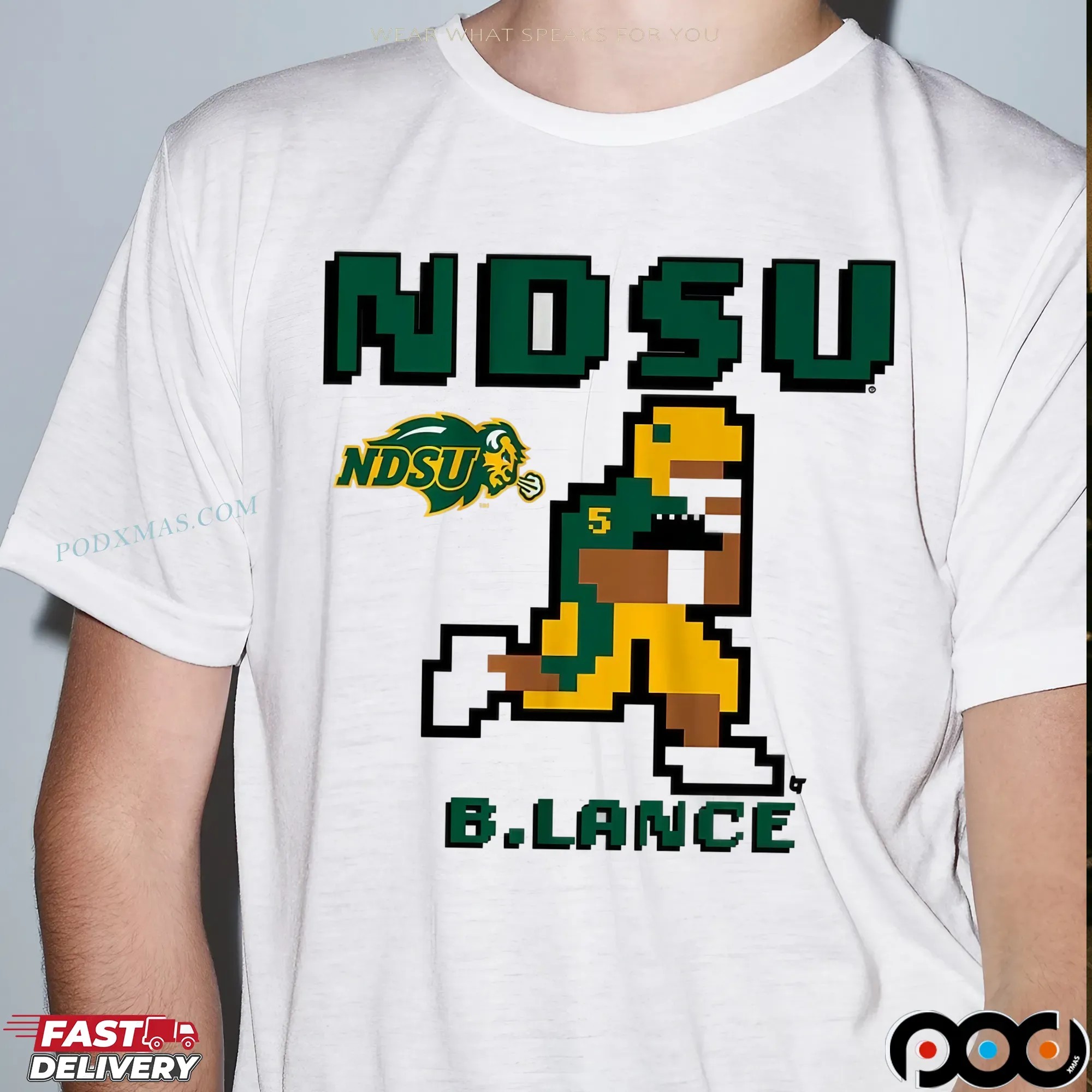 North Dakota State Football Bryce Lance Retro Baller Pixel Style T Shirt