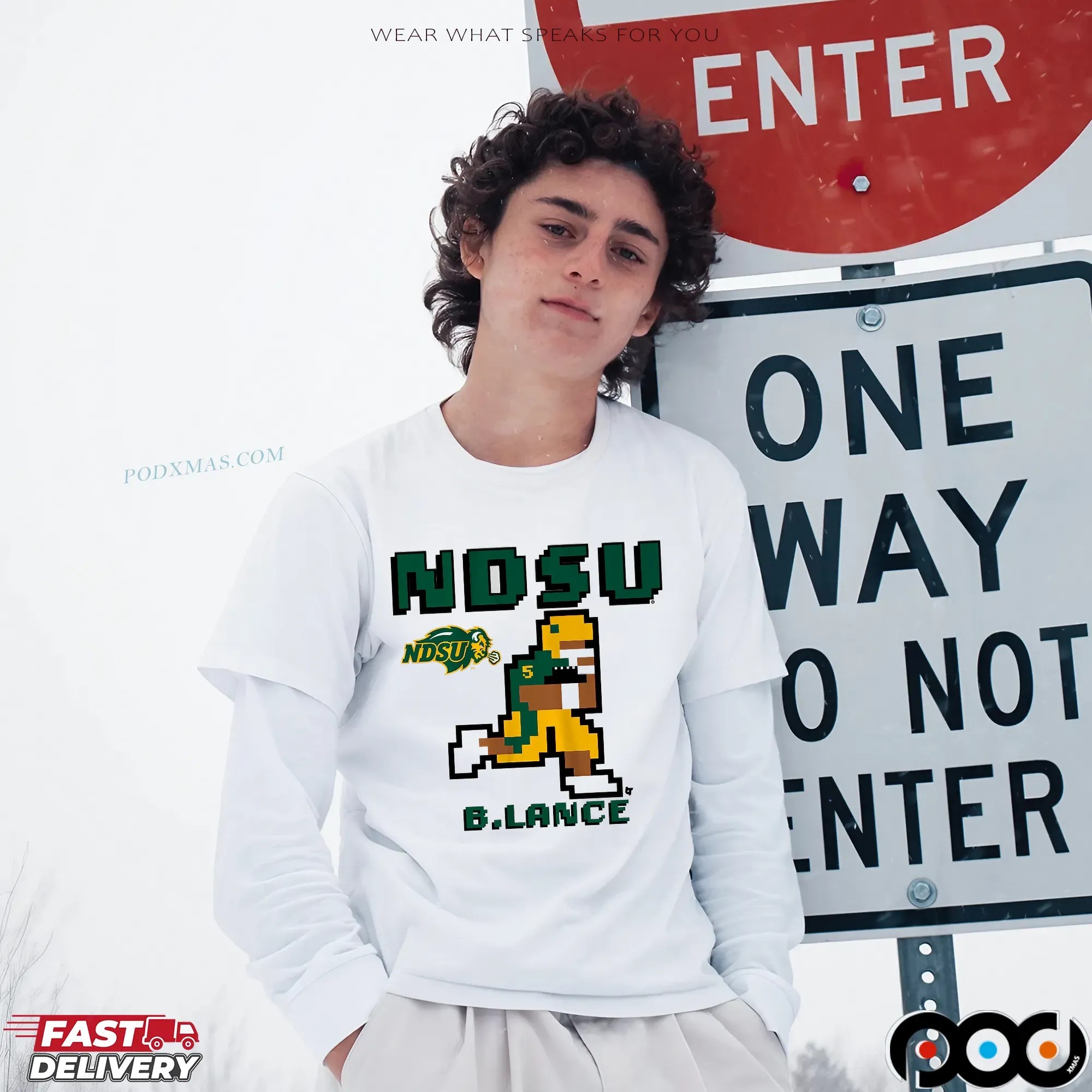 North Dakota State Football Bryce Lance Retro Baller Pixel Style T Shirt