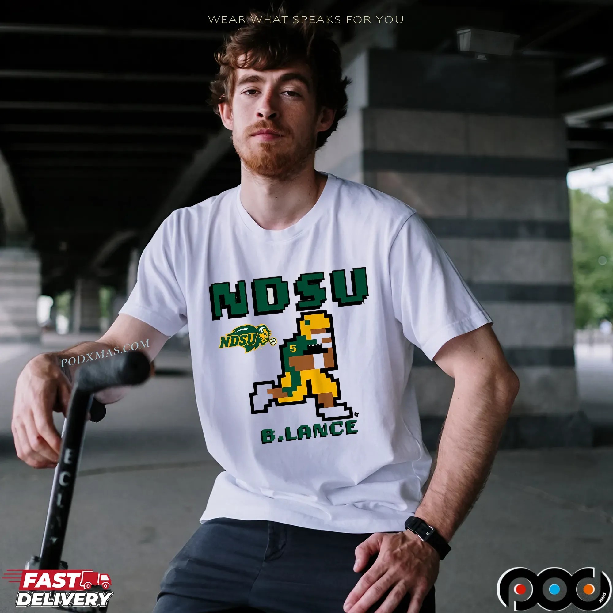 North Dakota State Football Bryce Lance Retro Baller Pixel Style T Shirt