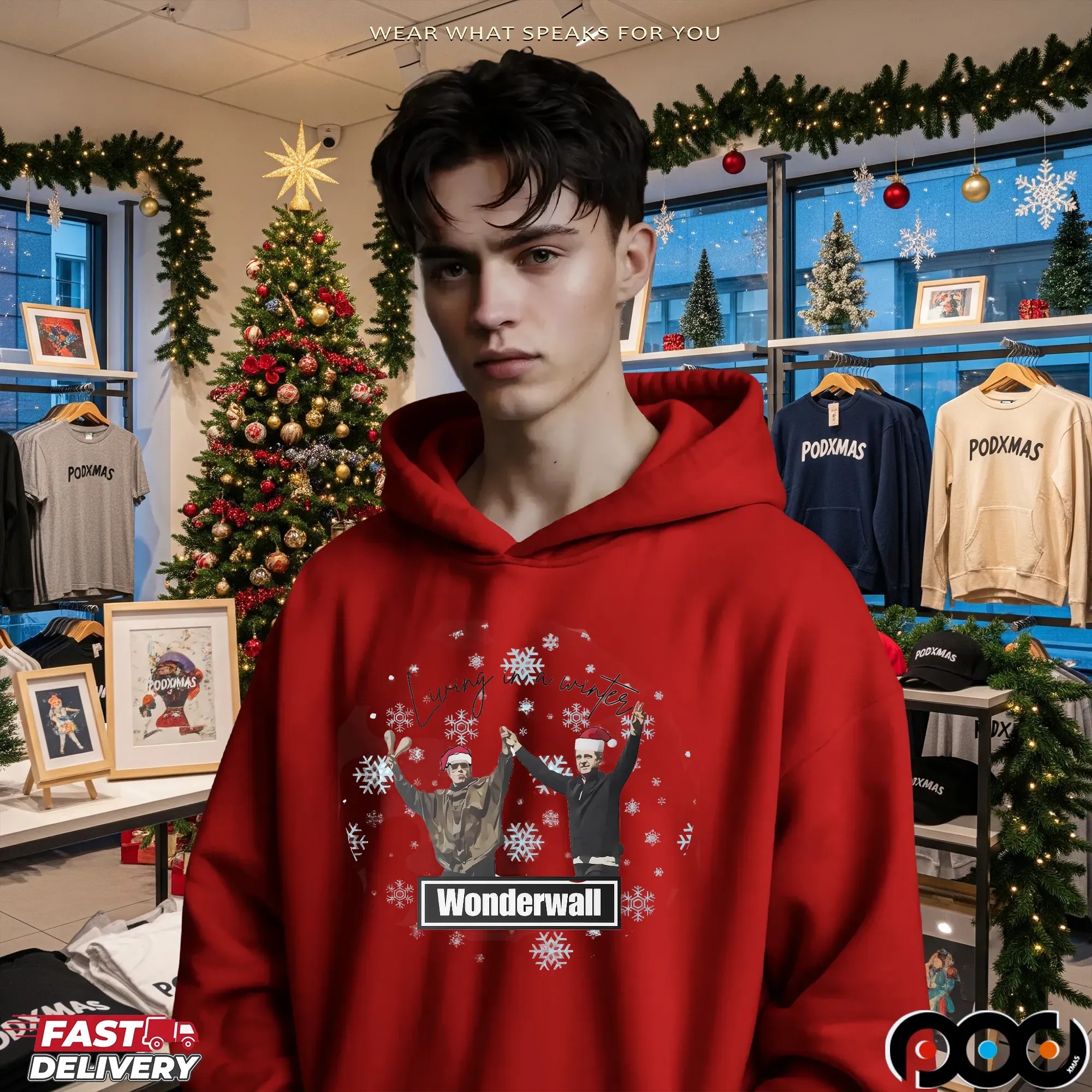 Oasis Winter Wonderwall Christmas Living In A Winter T Shirt