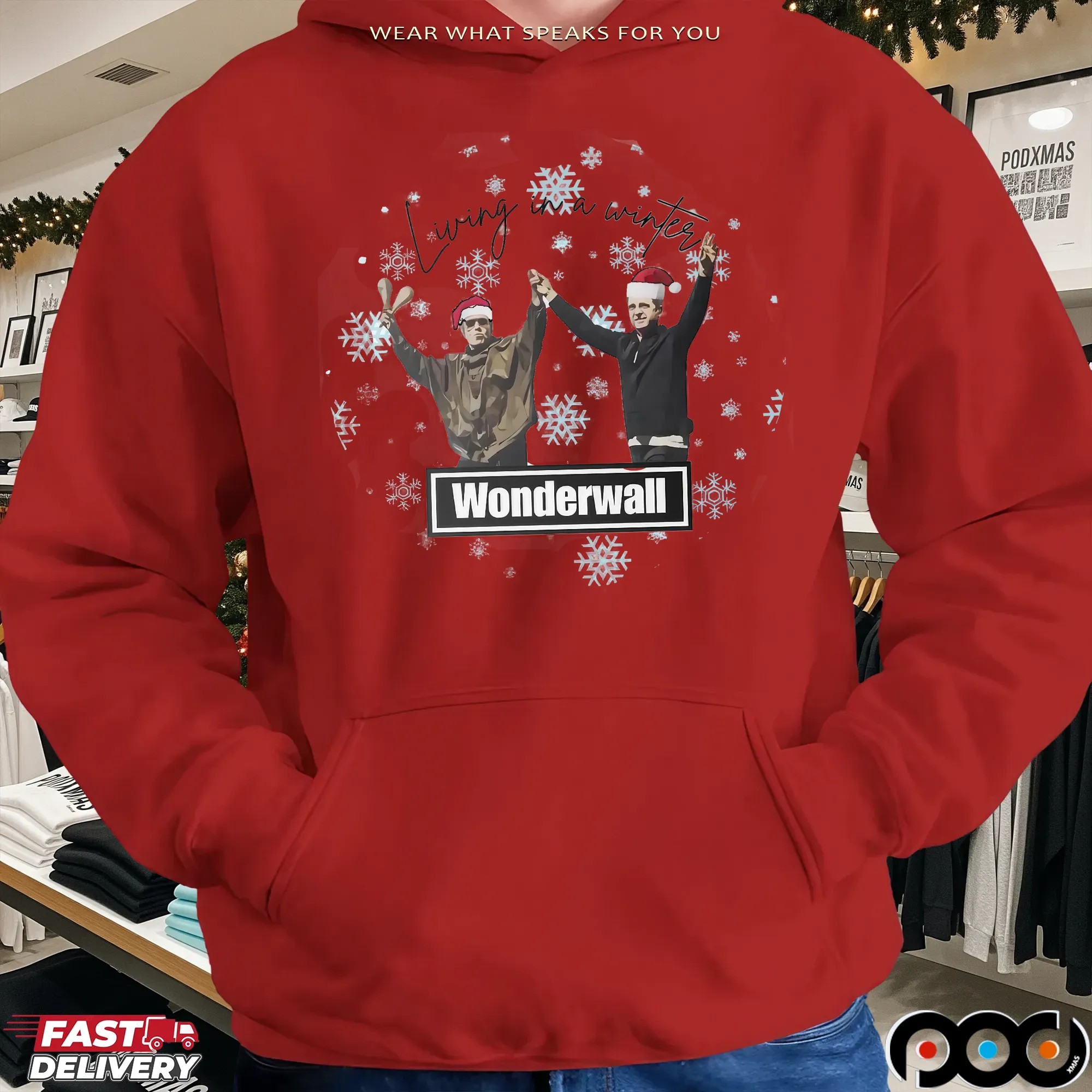 Oasis Winter Wonderwall Christmas Living In A Winter T Shirt