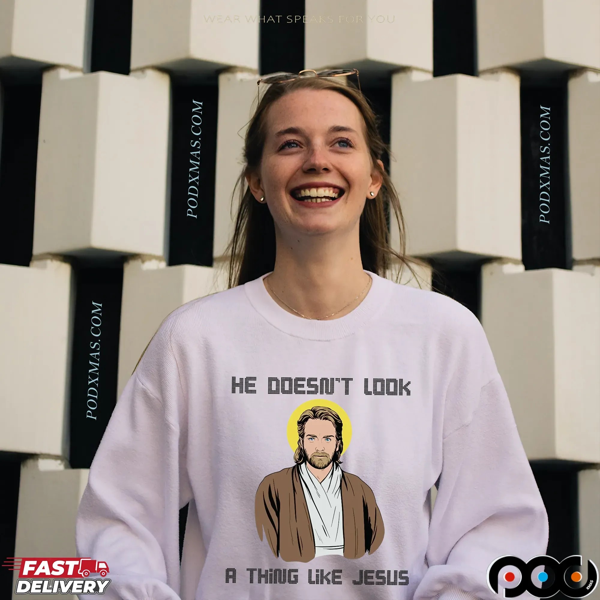 Obi-wan Kenobi Star Wars Saga He Doesn't Look A Thing Like Jesus Parody T Shirt