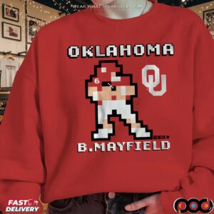 Oklahoma Football Baker Mayfield Retro Baller Pixel Game Style T Shirt