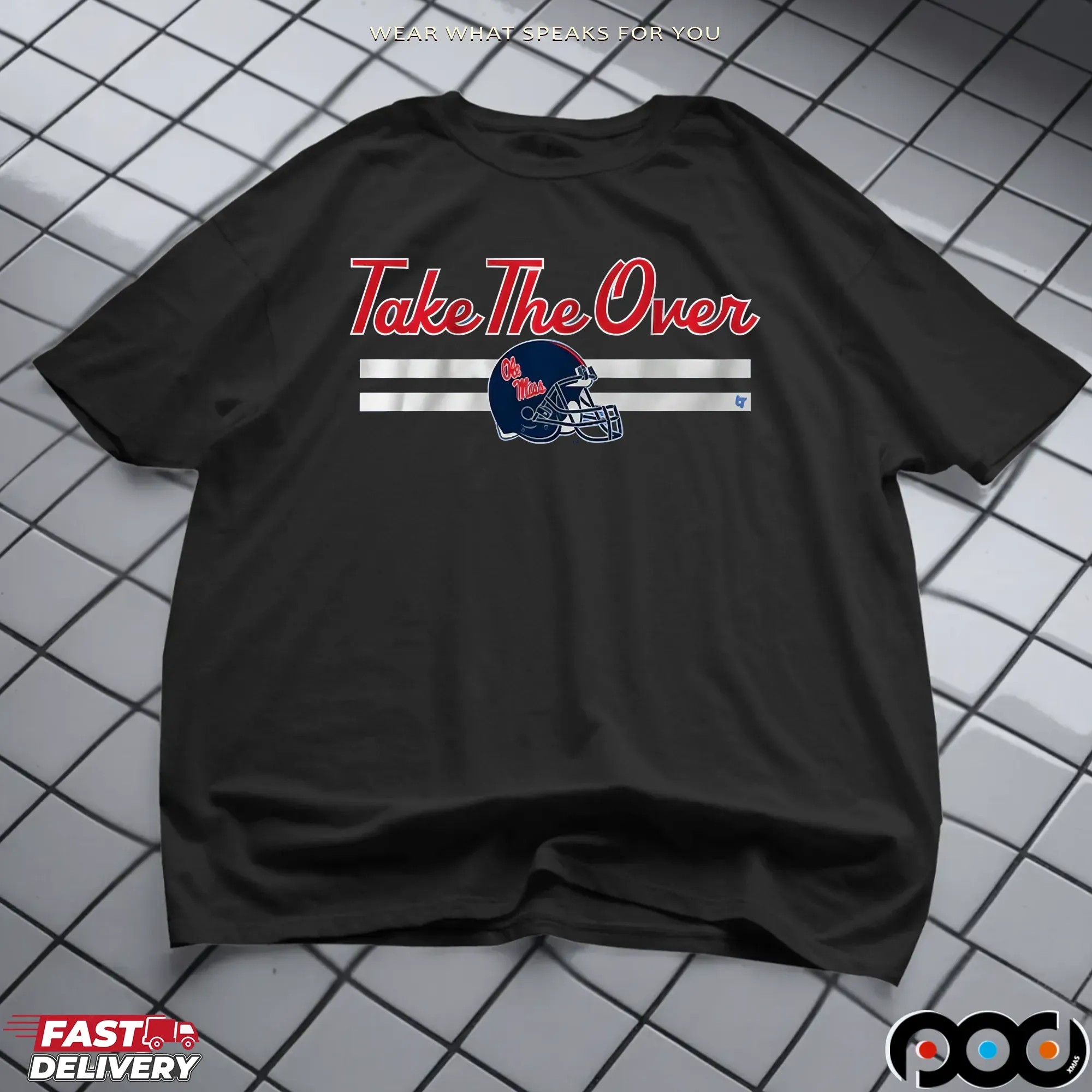 Ole Miss Rebels Football Take The Over Helmet Graphic T Shirt