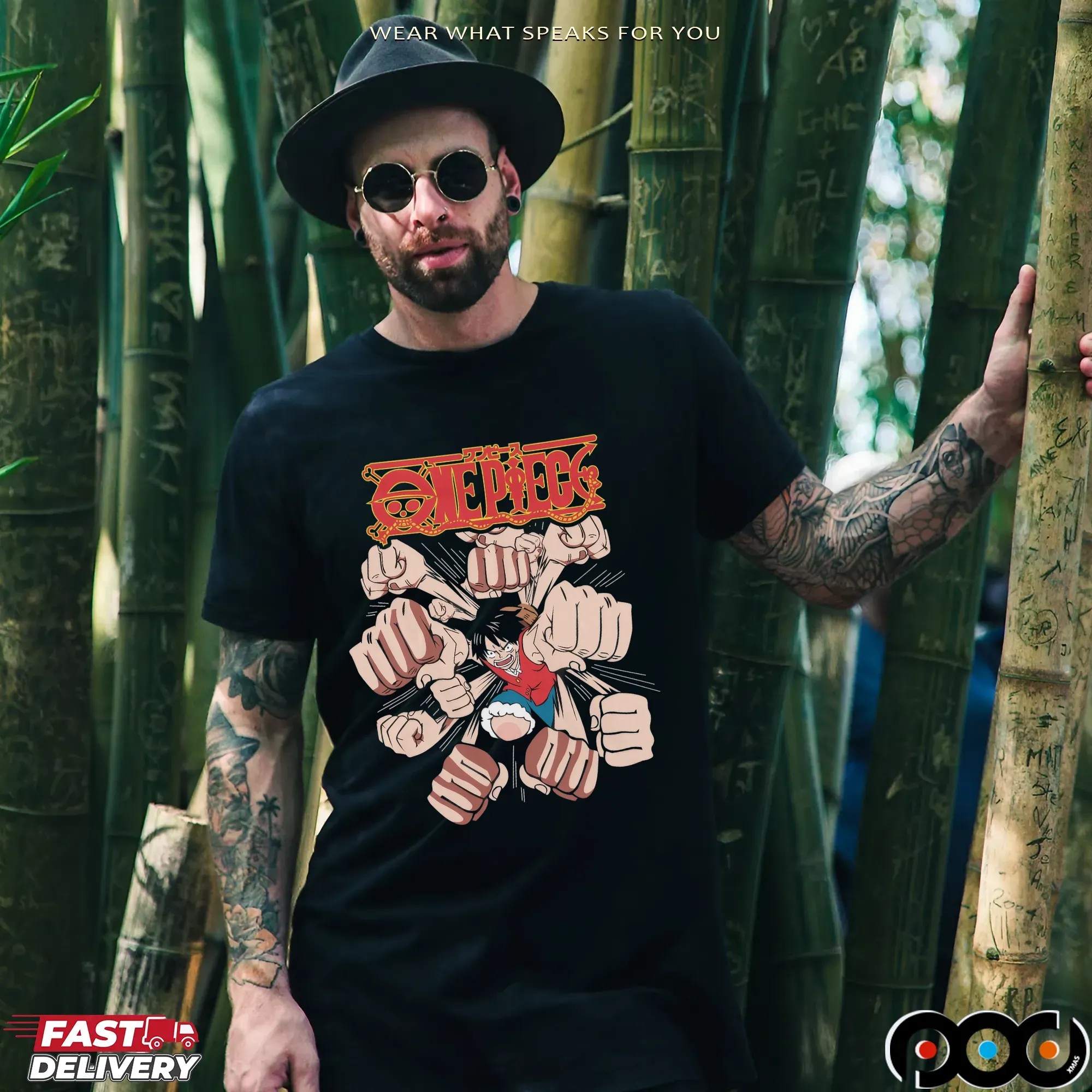 One Piece Luffy Gatling Punch Anime Manga T Shirt