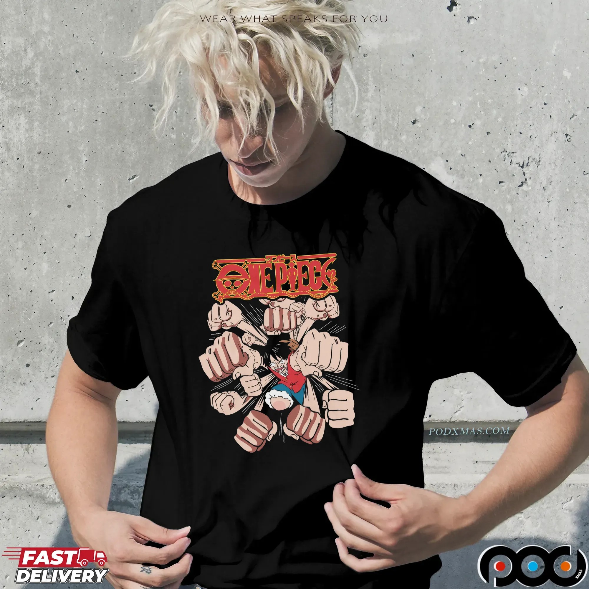 One Piece Luffy Gatling Punch Anime Manga T Shirt