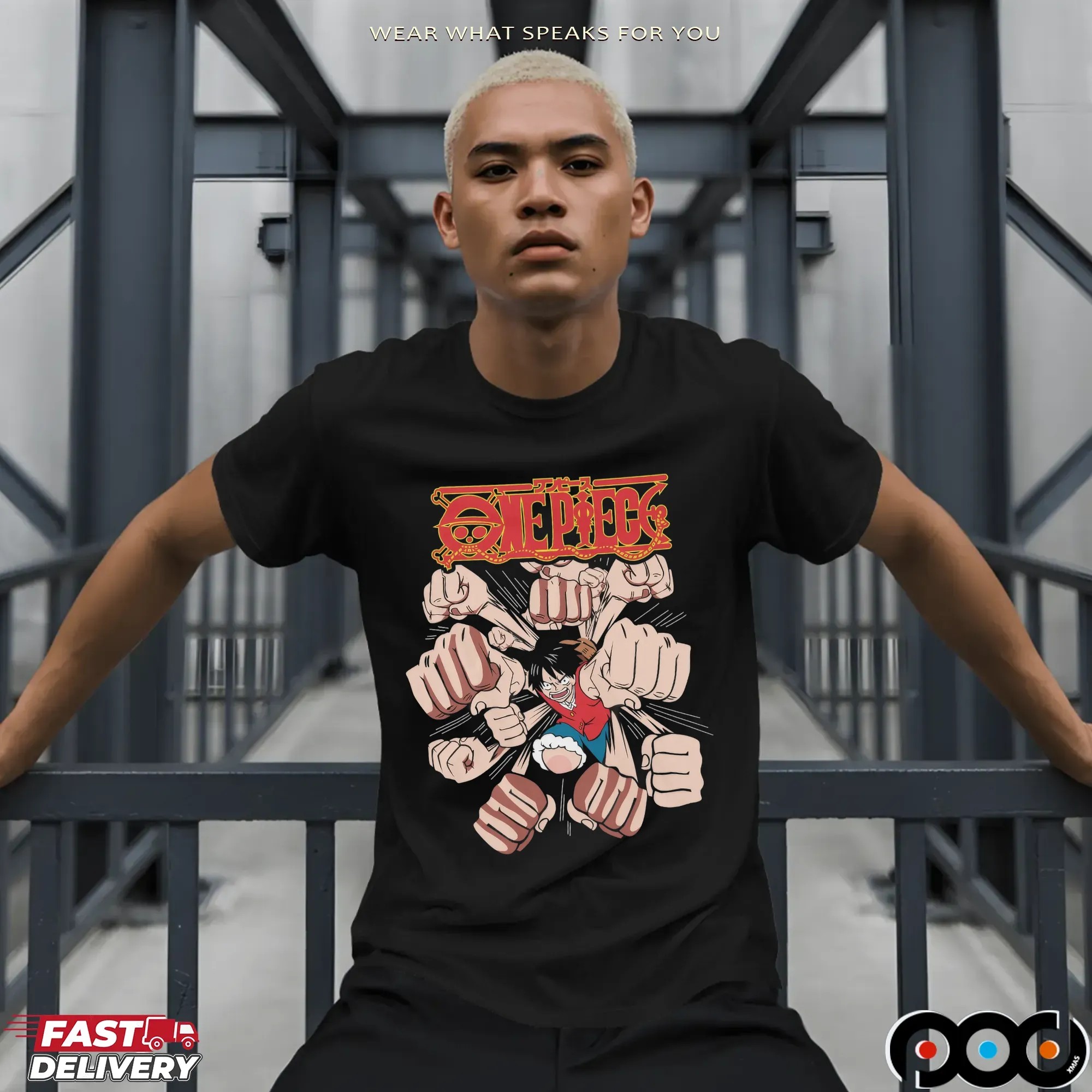 One Piece Luffy Gatling Punch Anime Manga T Shirt