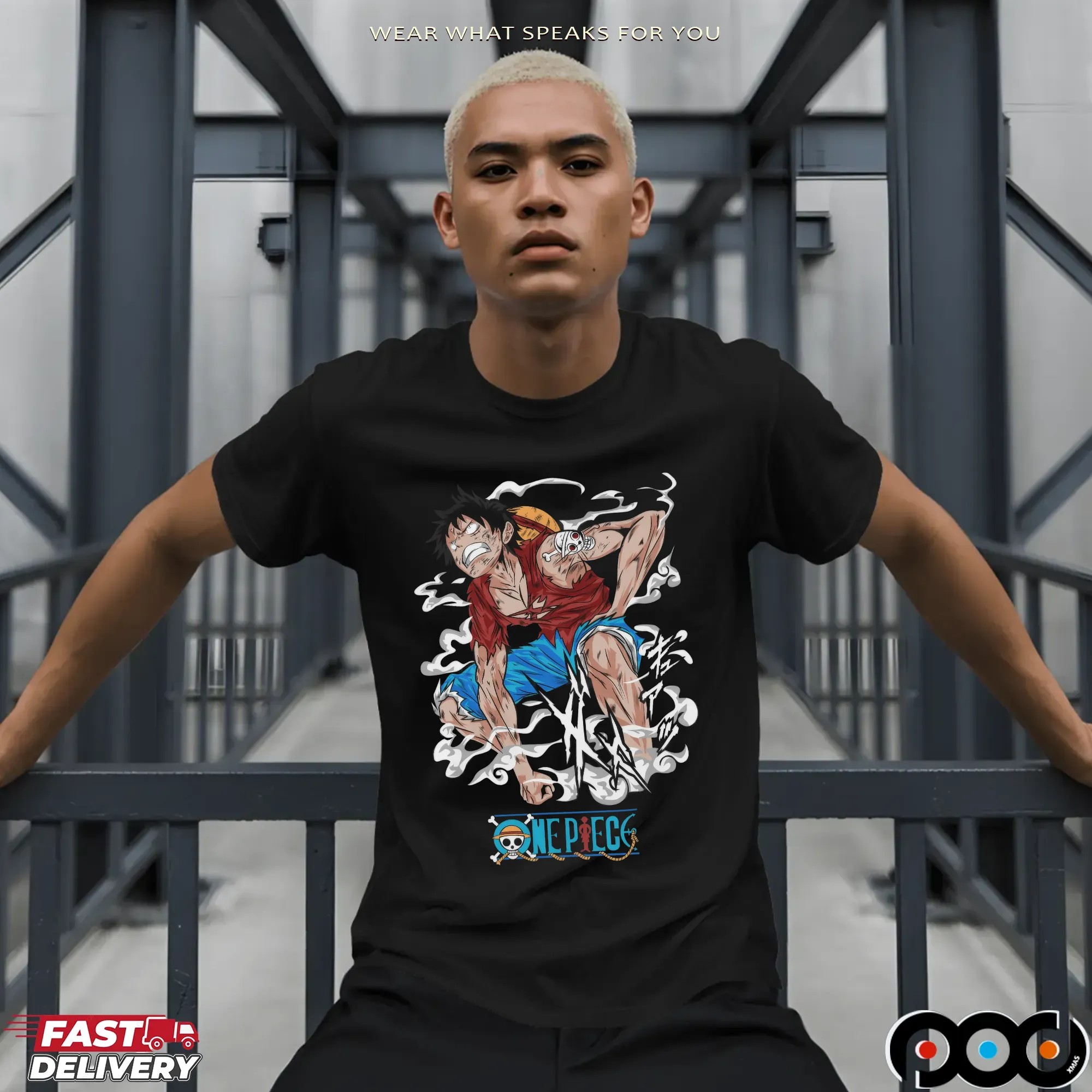 One Piece Luffy Gear Battle-Worn Anime Manga T Shirt