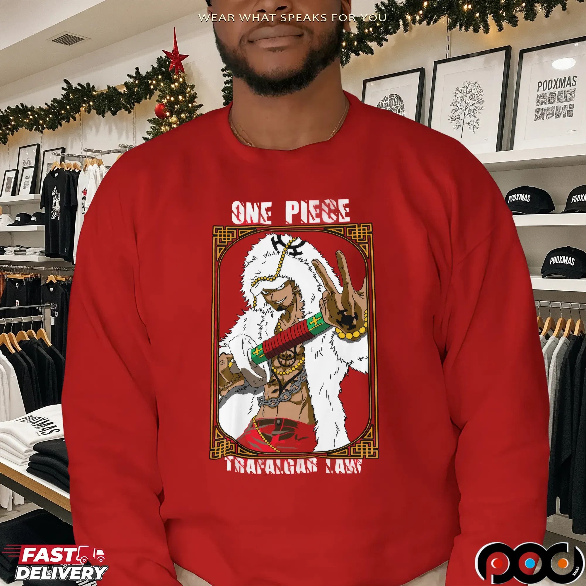 One Piece Trafalgar Law Sword Pose Anime Graphic T Shirt