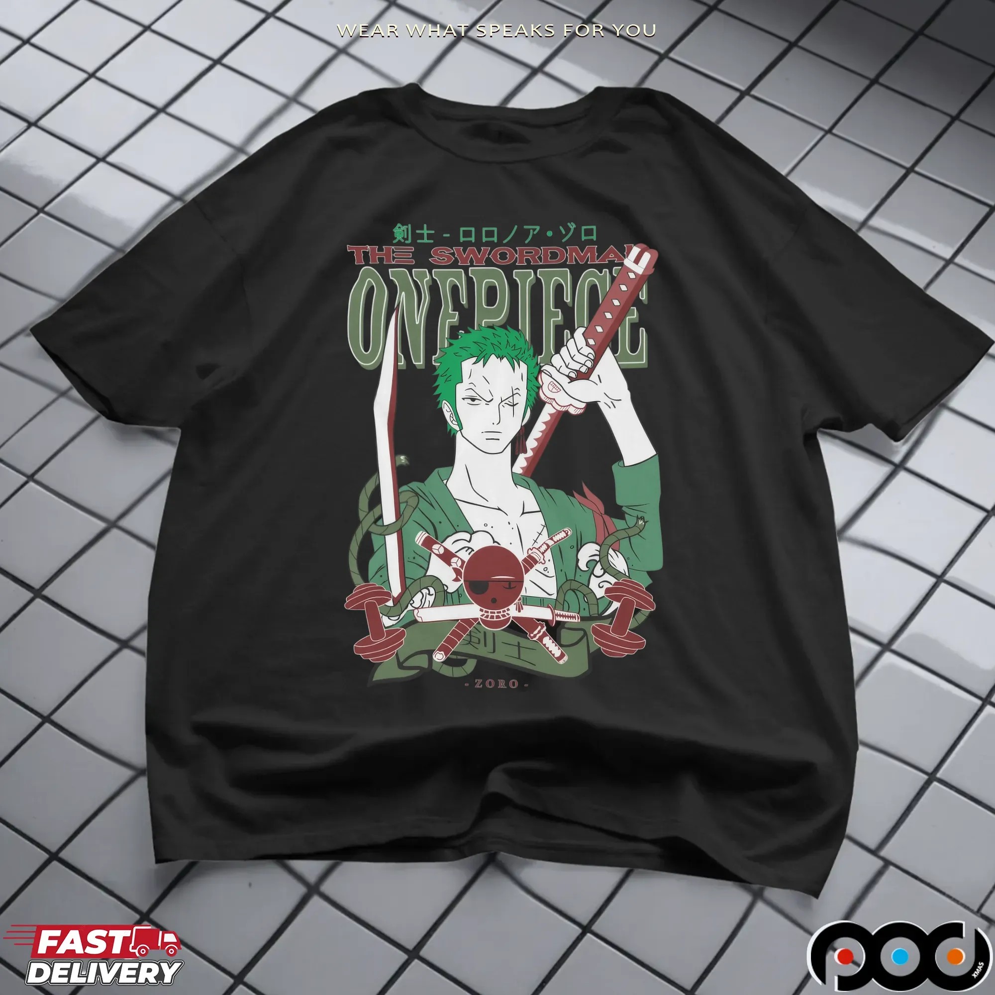One Piece Zoro The Swordsman Theme Rare Anime T Shirt