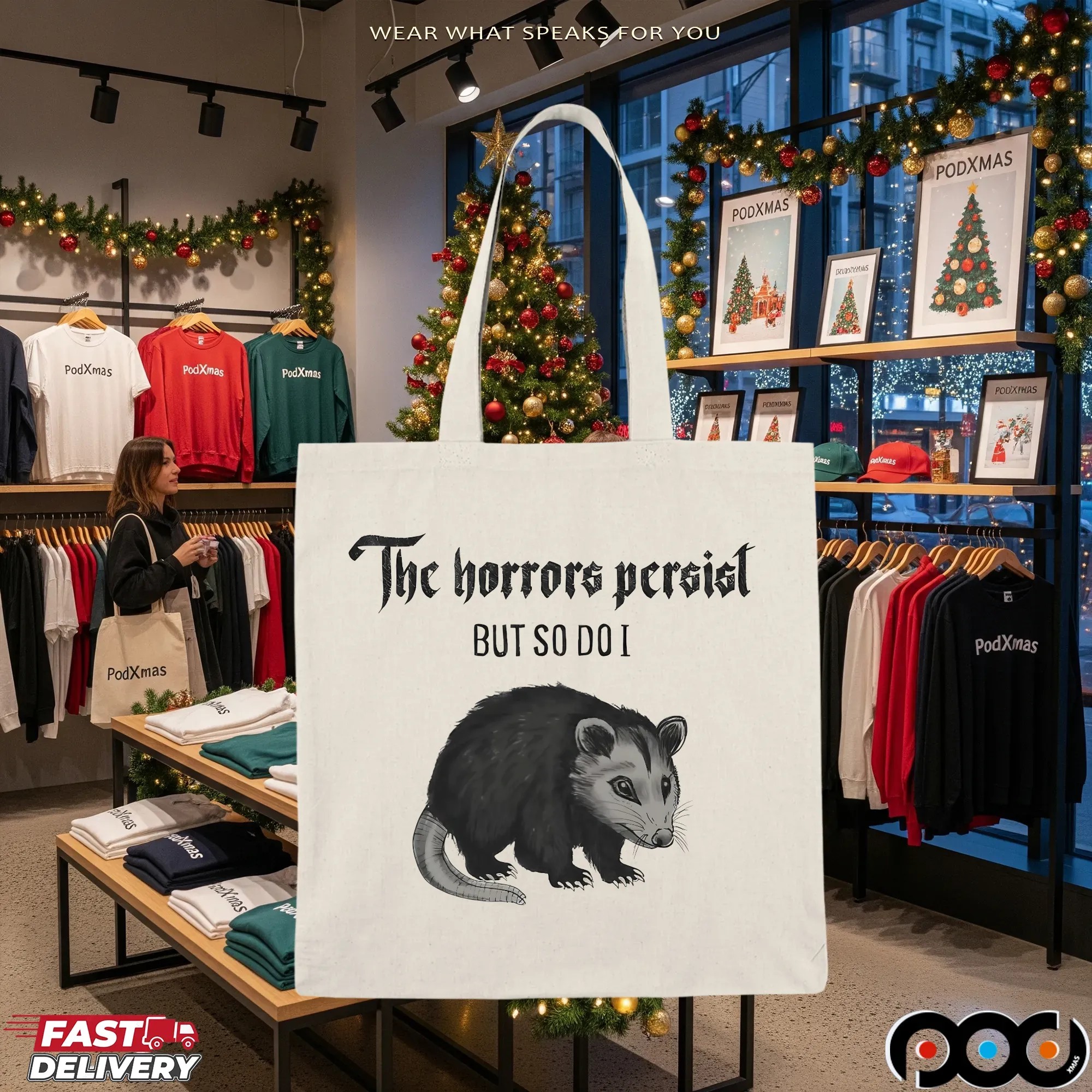 Opossum The Horrors Persist But So Do I T Shirt