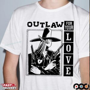 Outlaw For Your Love Bird Boot T Shirt