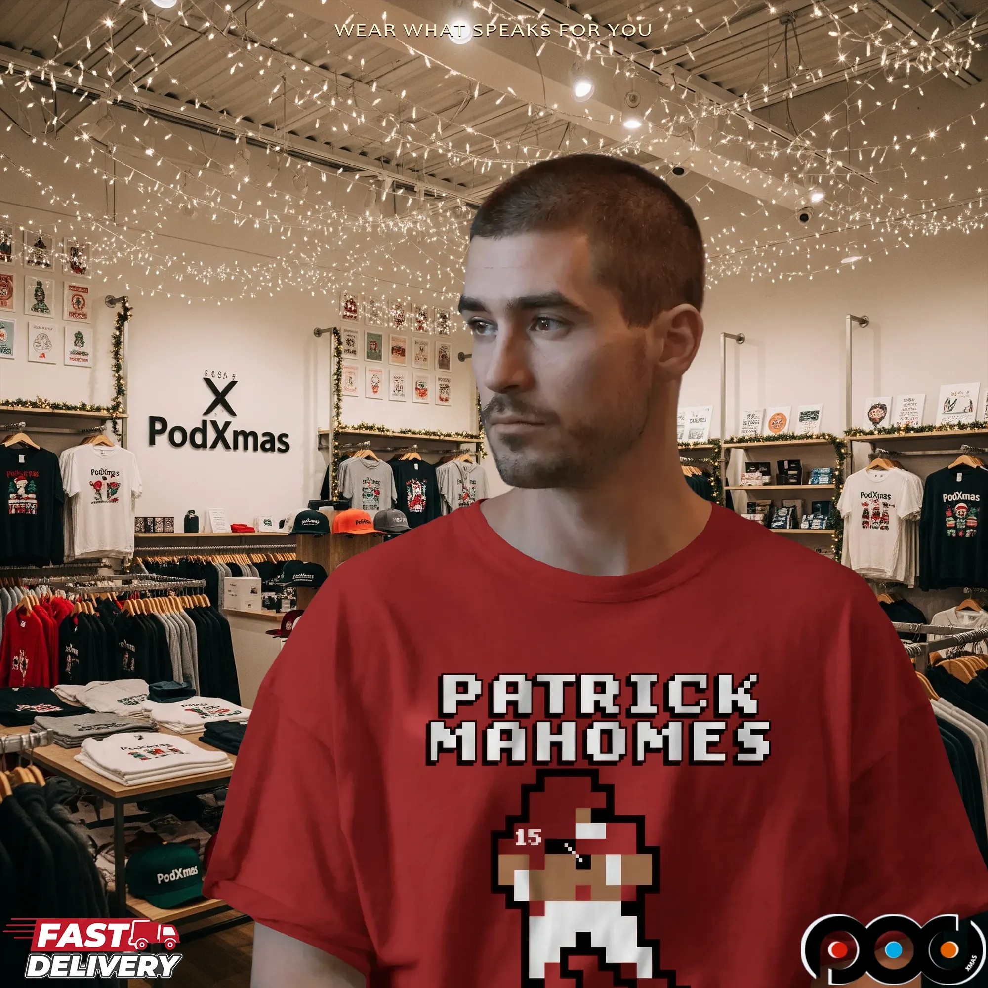 Patrick Mahomes Quarterback Retro Baller Pixel T Shirt