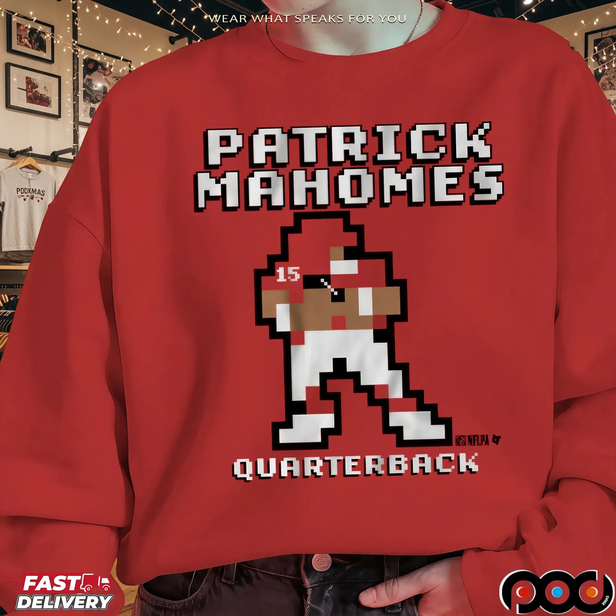 Patrick Mahomes Quarterback Retro Baller Pixel T Shirt