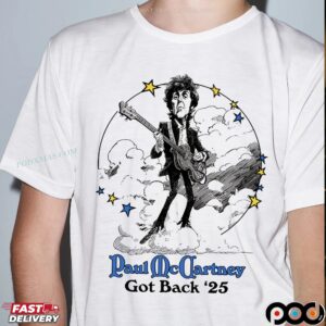 Paul McCartney Got Back Floral Tour 2025 Cartoon T Shirt