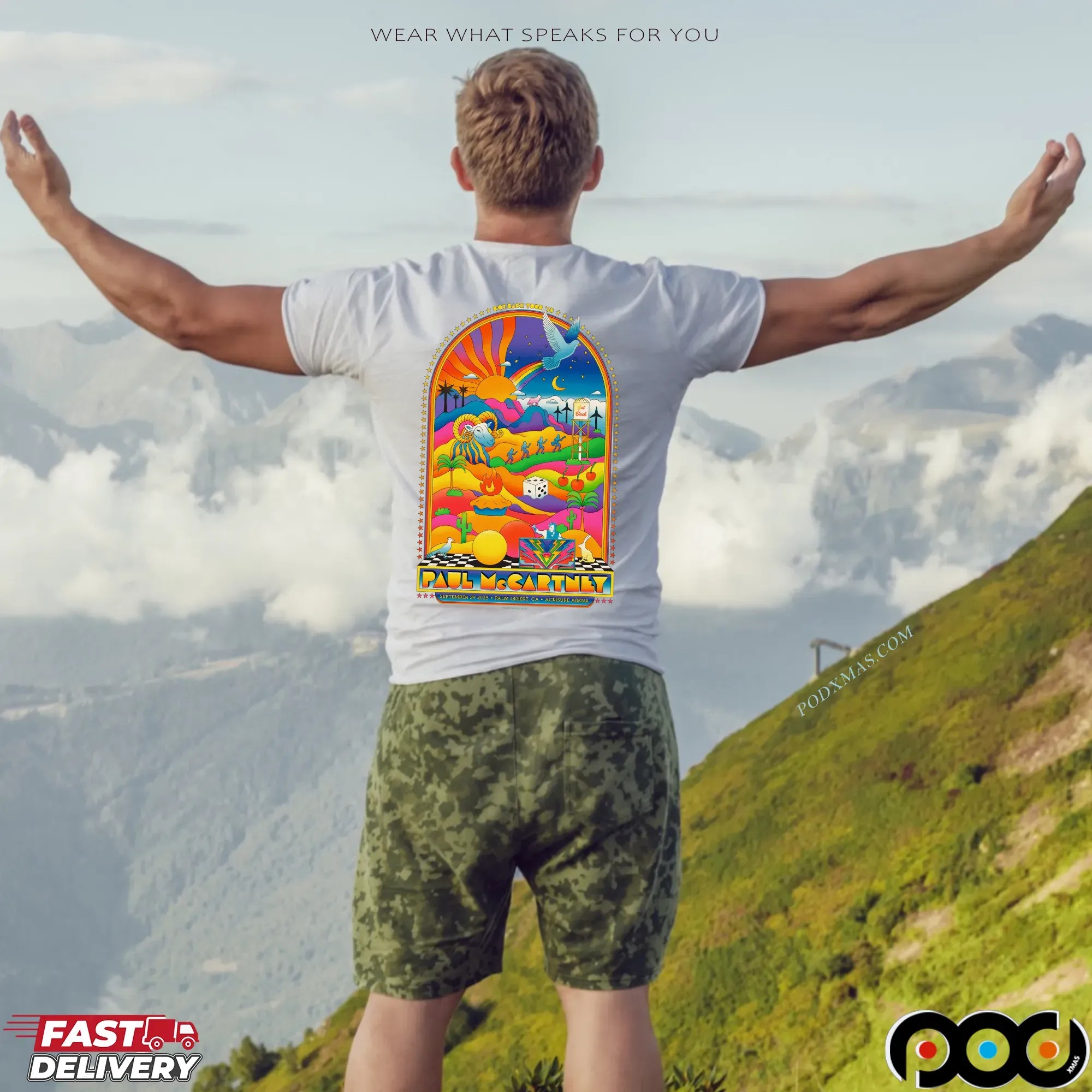 Paul McCartney Got Back Icon 2025 Tour Palm Desert Event T Shirt