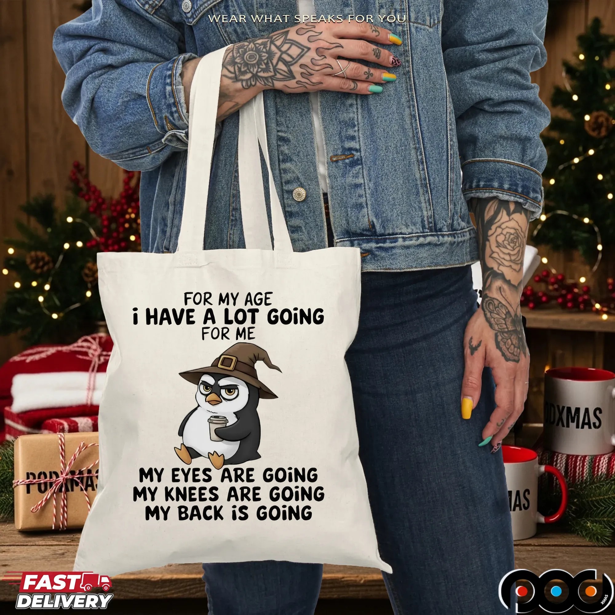 Penguins Wizard Meme For My Age I Have A Lot Going For Me My Eyes Are Going My Knees Are Going My Back Is Going T Shirt