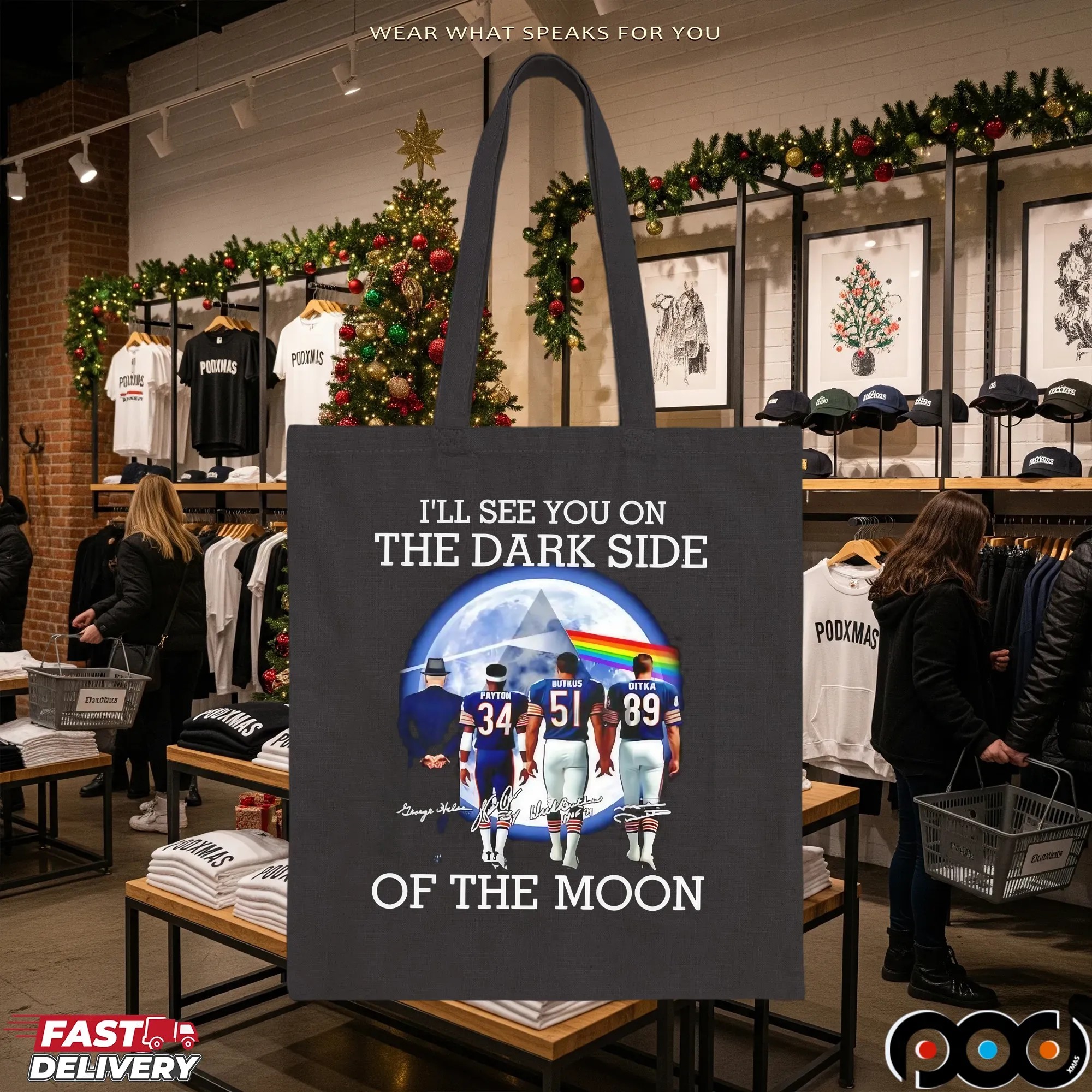 Pink Floyd Chicago Bears I'll See You On The Dark Side Of The Moon T Shirt