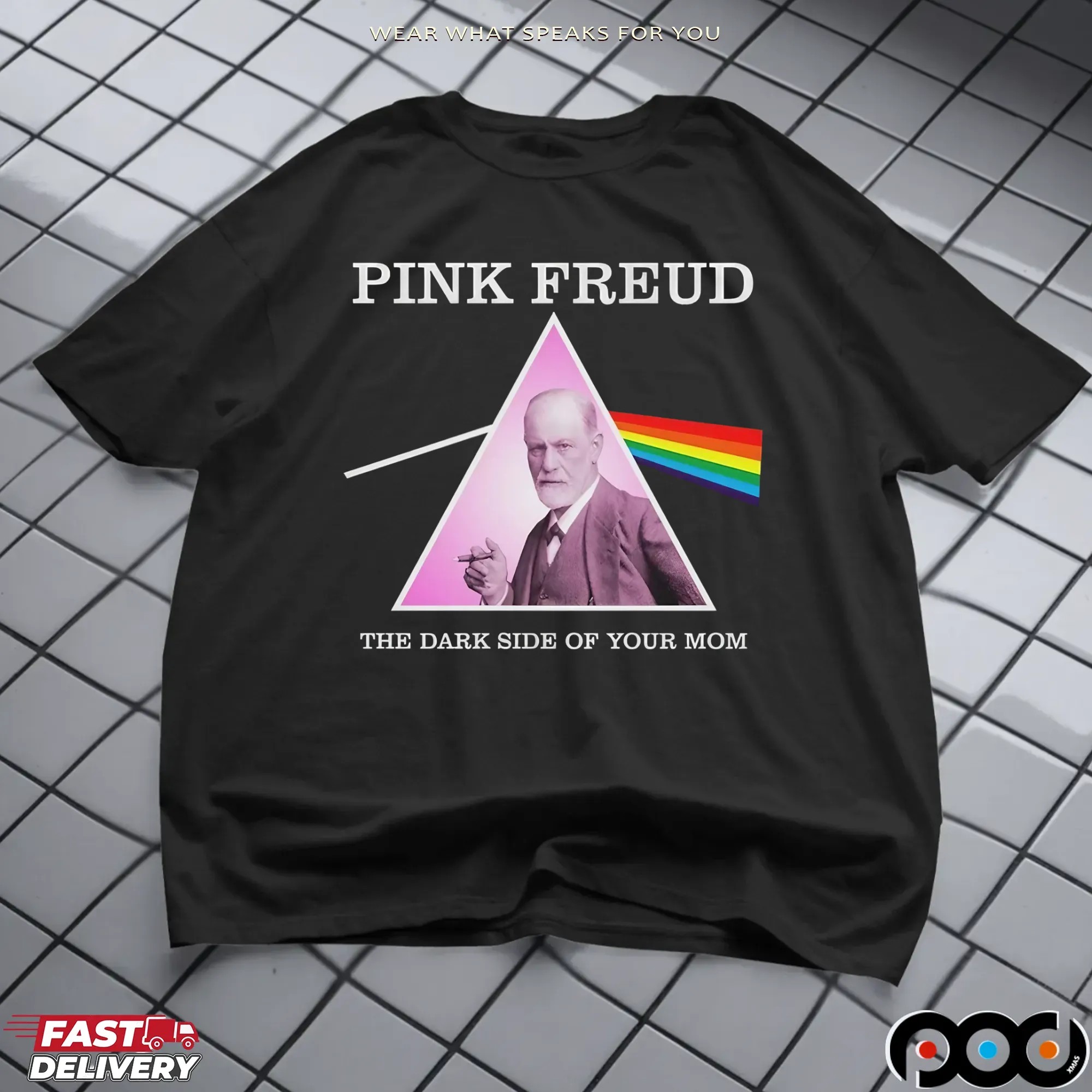 Pink Freud Dark Side Of Your Mom Pink Floyd Parody T Shirt