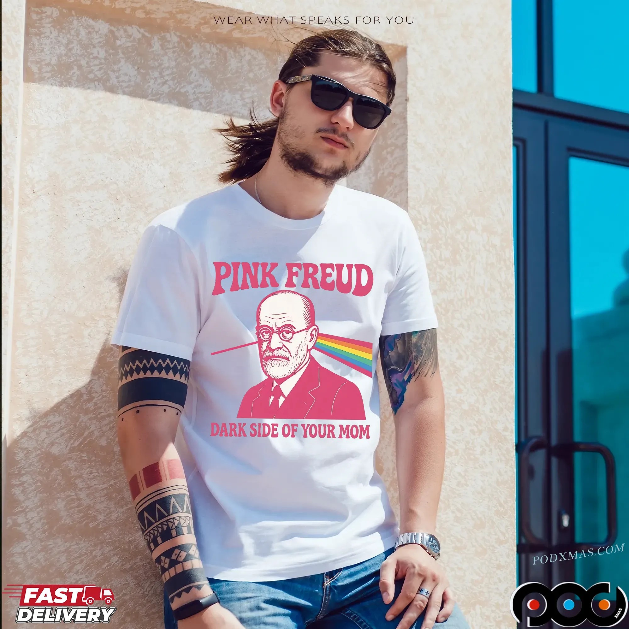 Pink Freud Dark Side Of Your Mom Rainbow Meme T Shirt