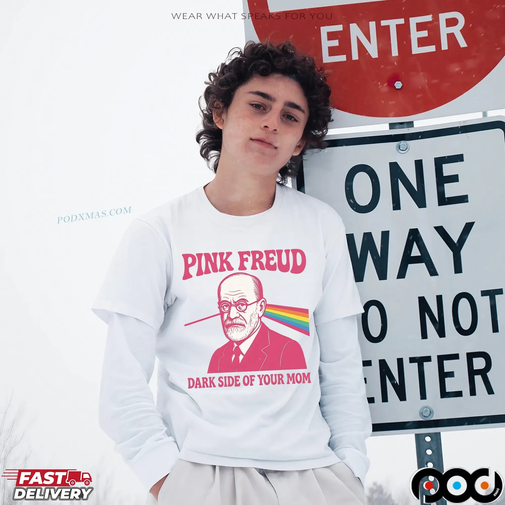 Pink Freud Dark Side Of Your Mom Rainbow Meme T Shirt