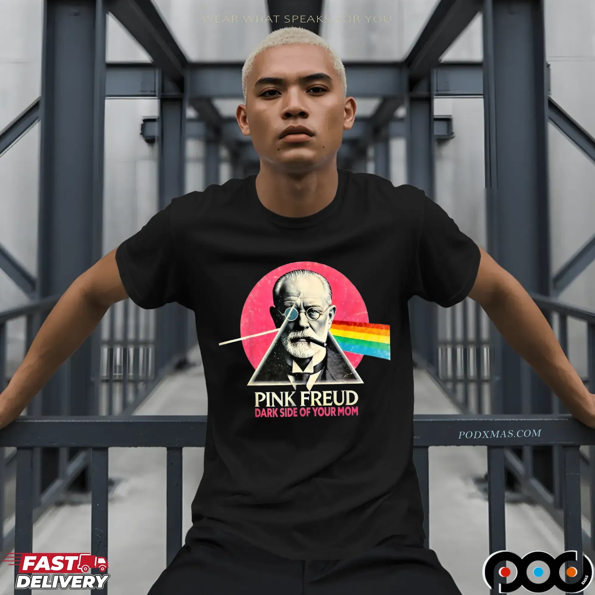 Pink Freud Dark Side of Your Mom Psychology Graphic T Shirt