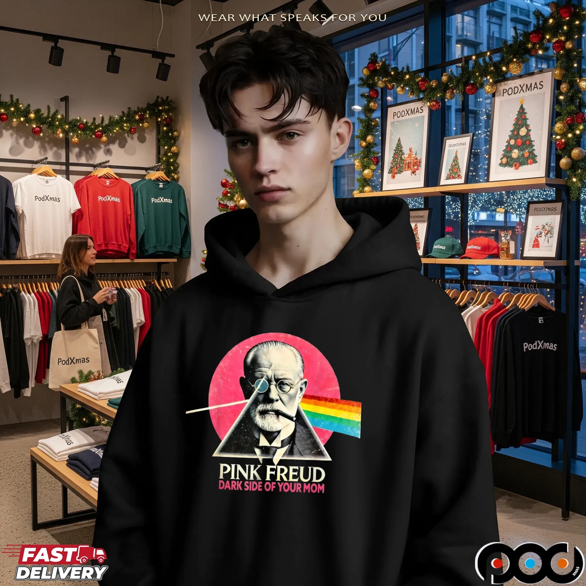 Pink Freud Dark Side of Your Mom Psychology Graphic T Shirt