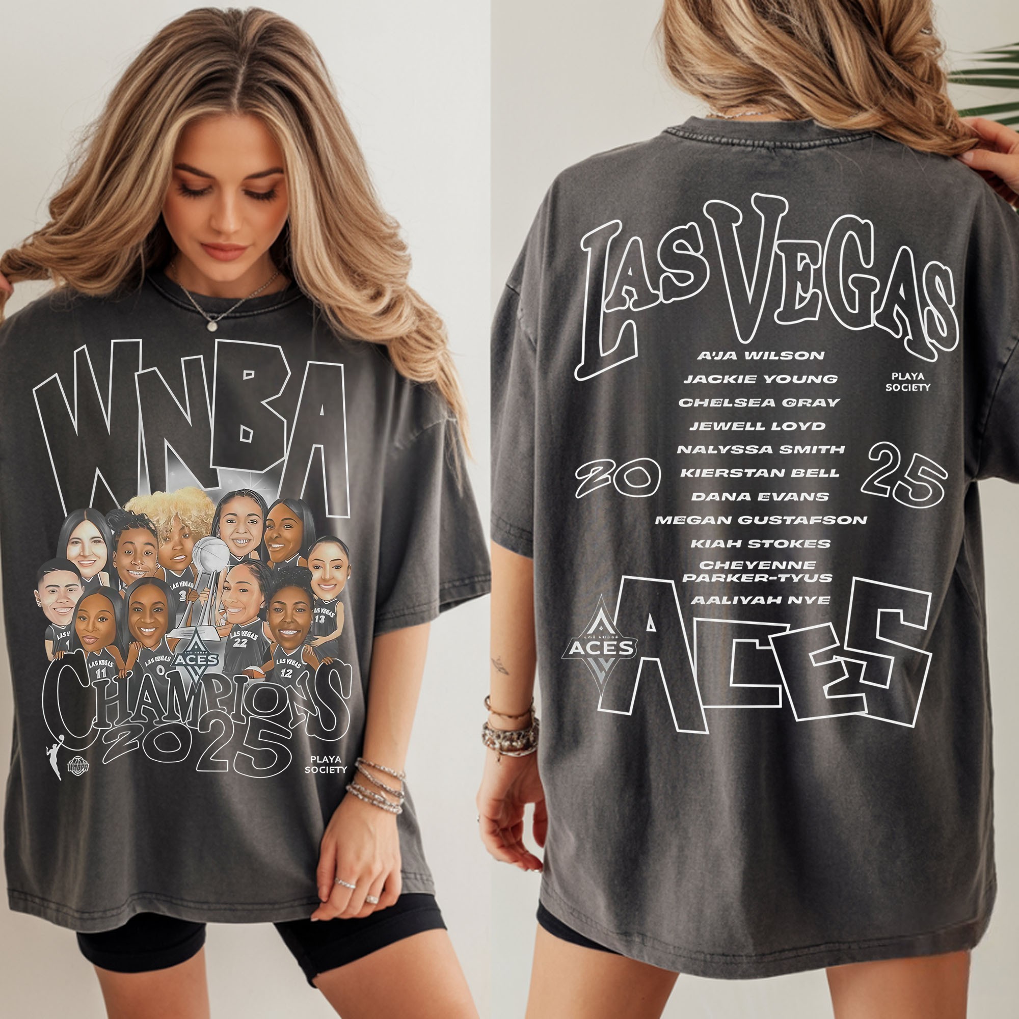 Playa Society 2025 WNBA Champs Roster Shirt Playa Society 2025 WNBA Champs Roster Shirt