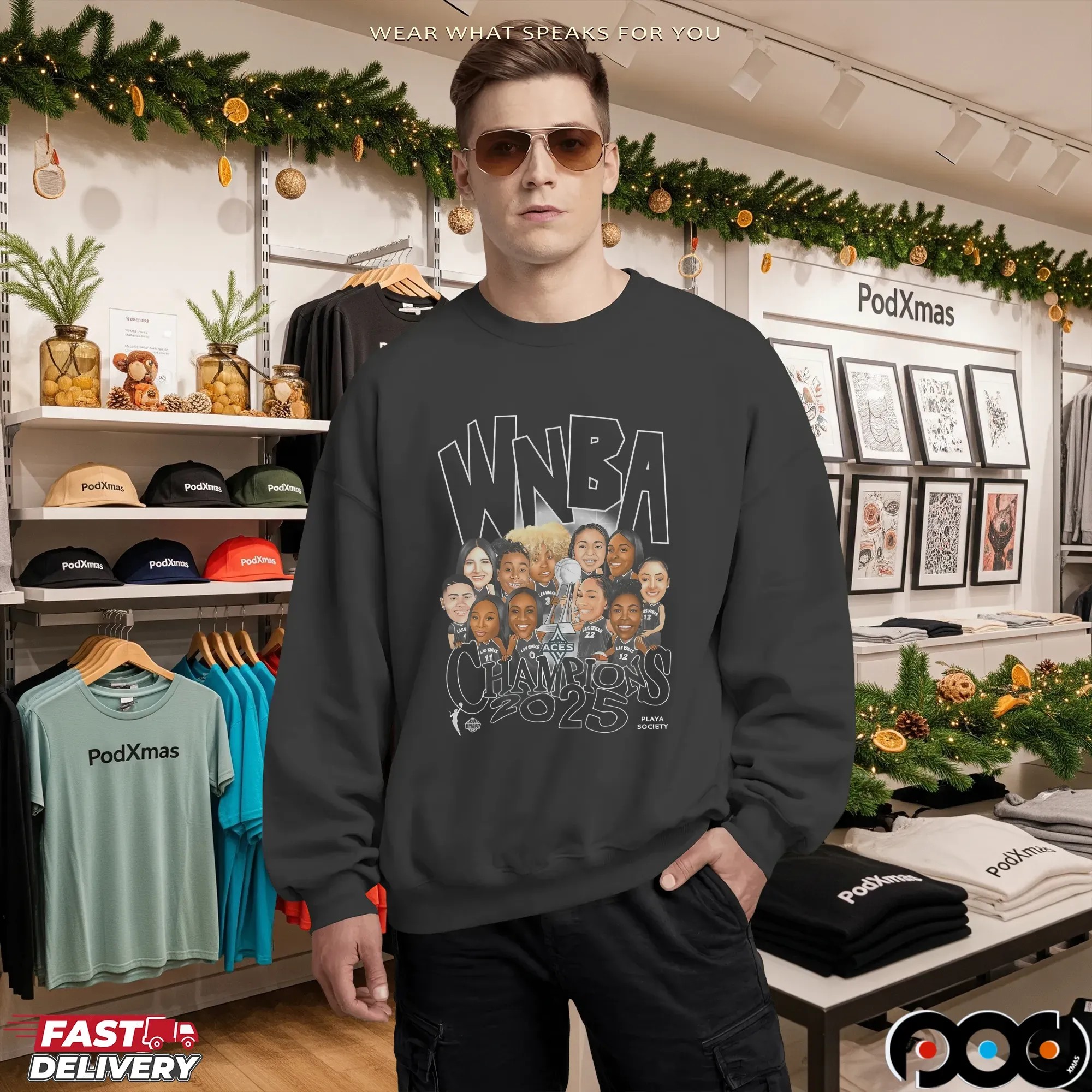 Playa Society 2025 WNBA Champs Roster T-Shirt