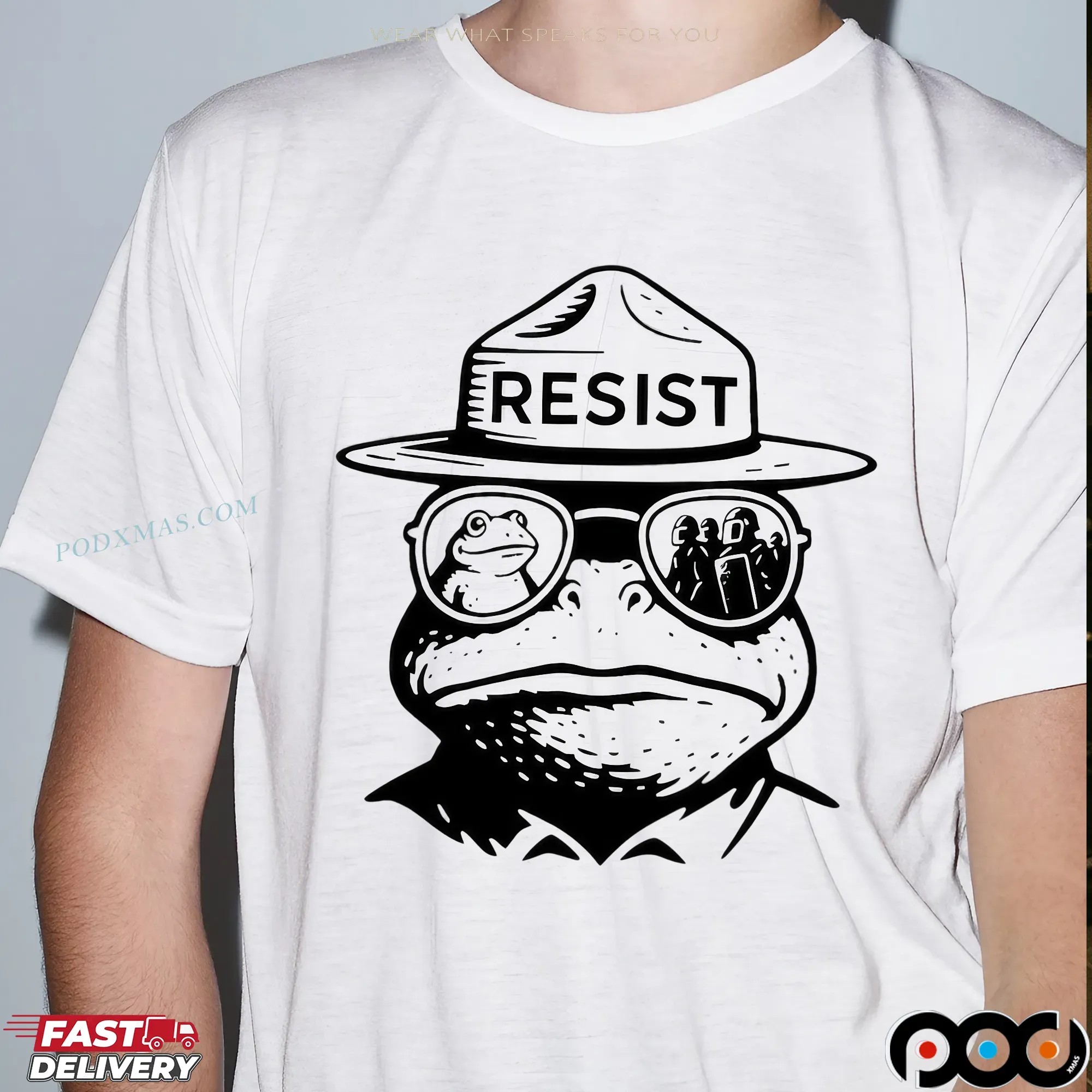 Portland Frog Resist Bear T Shirt
