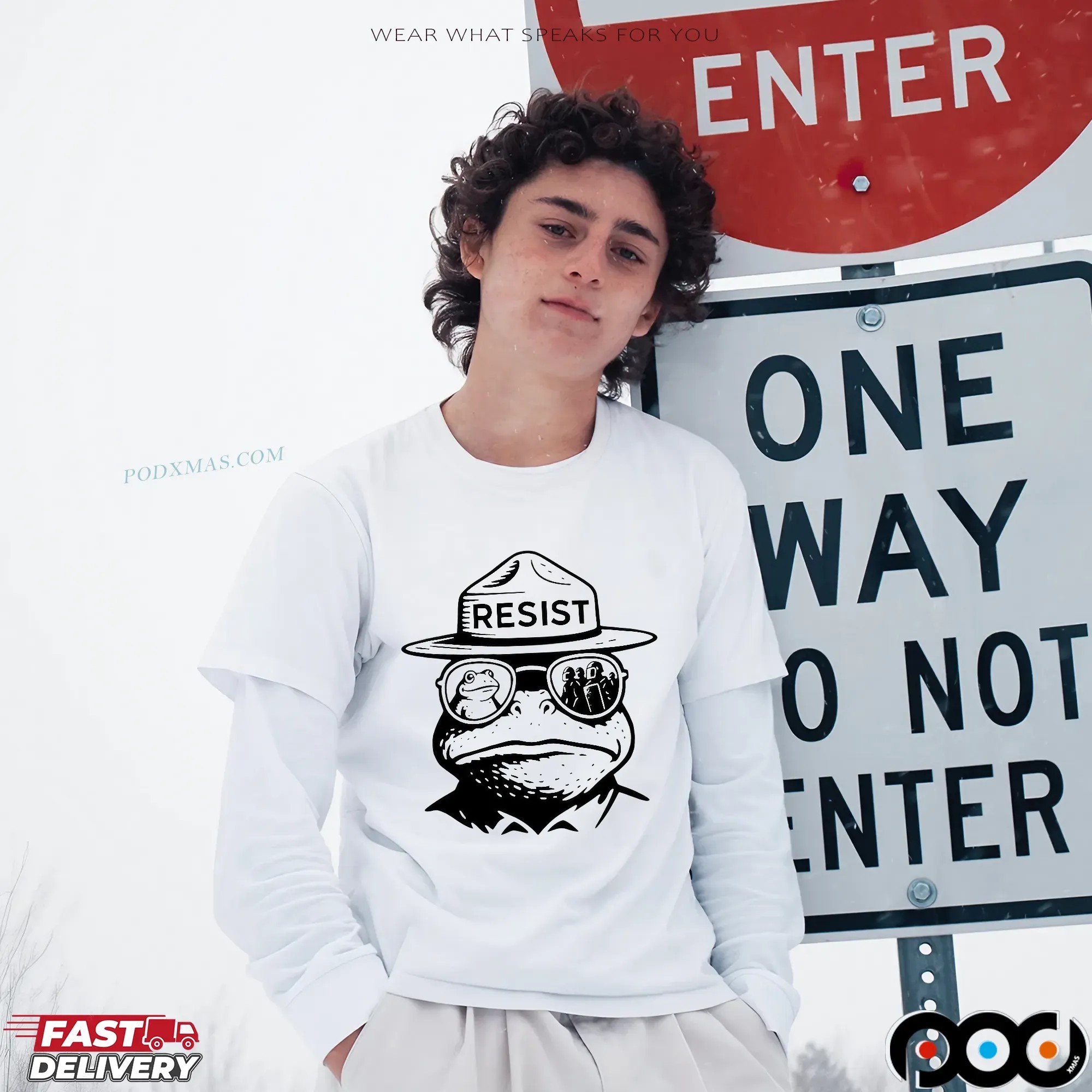 Portland Frog Resist Bear T Shirt