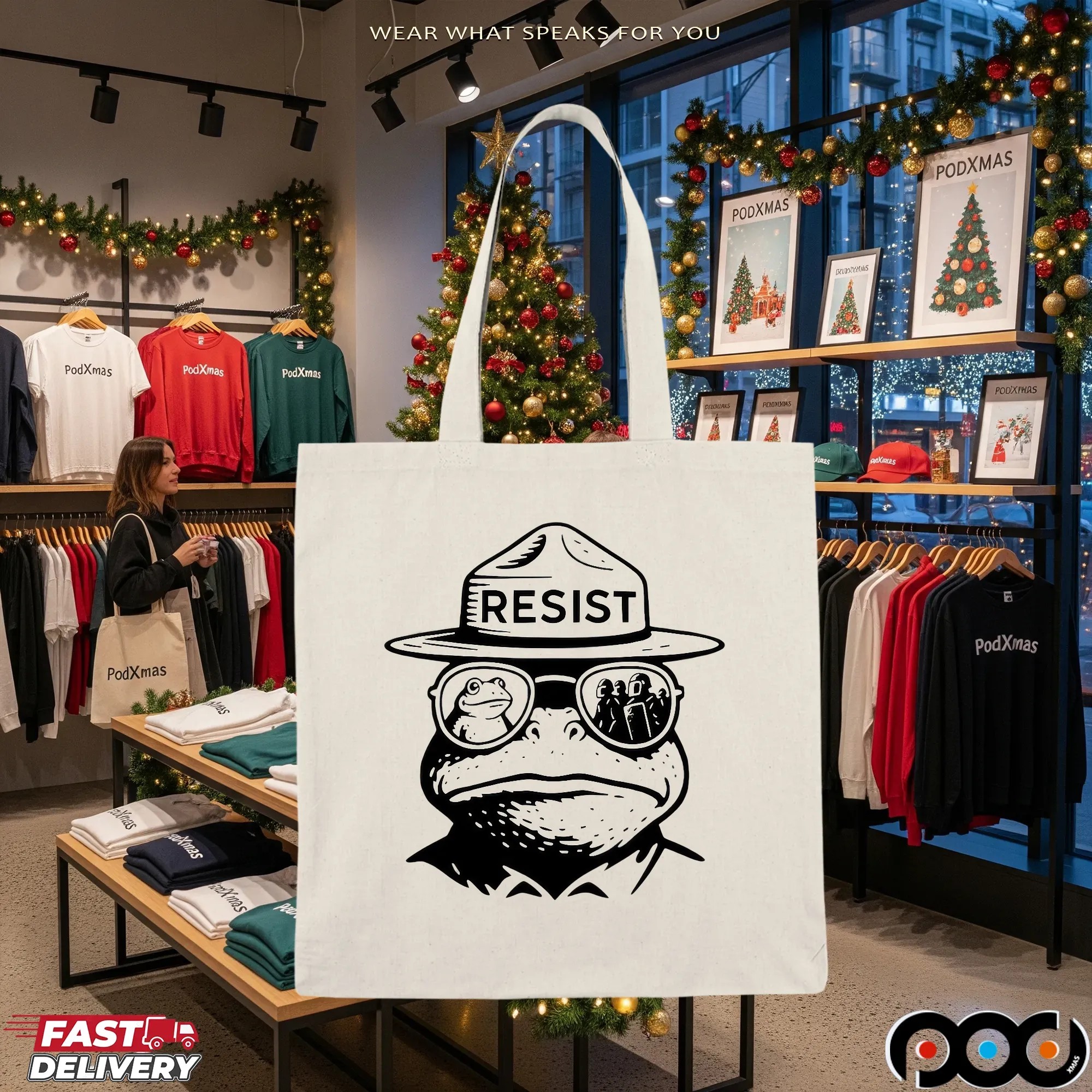 Portland Frog Resist Bear T Shirt