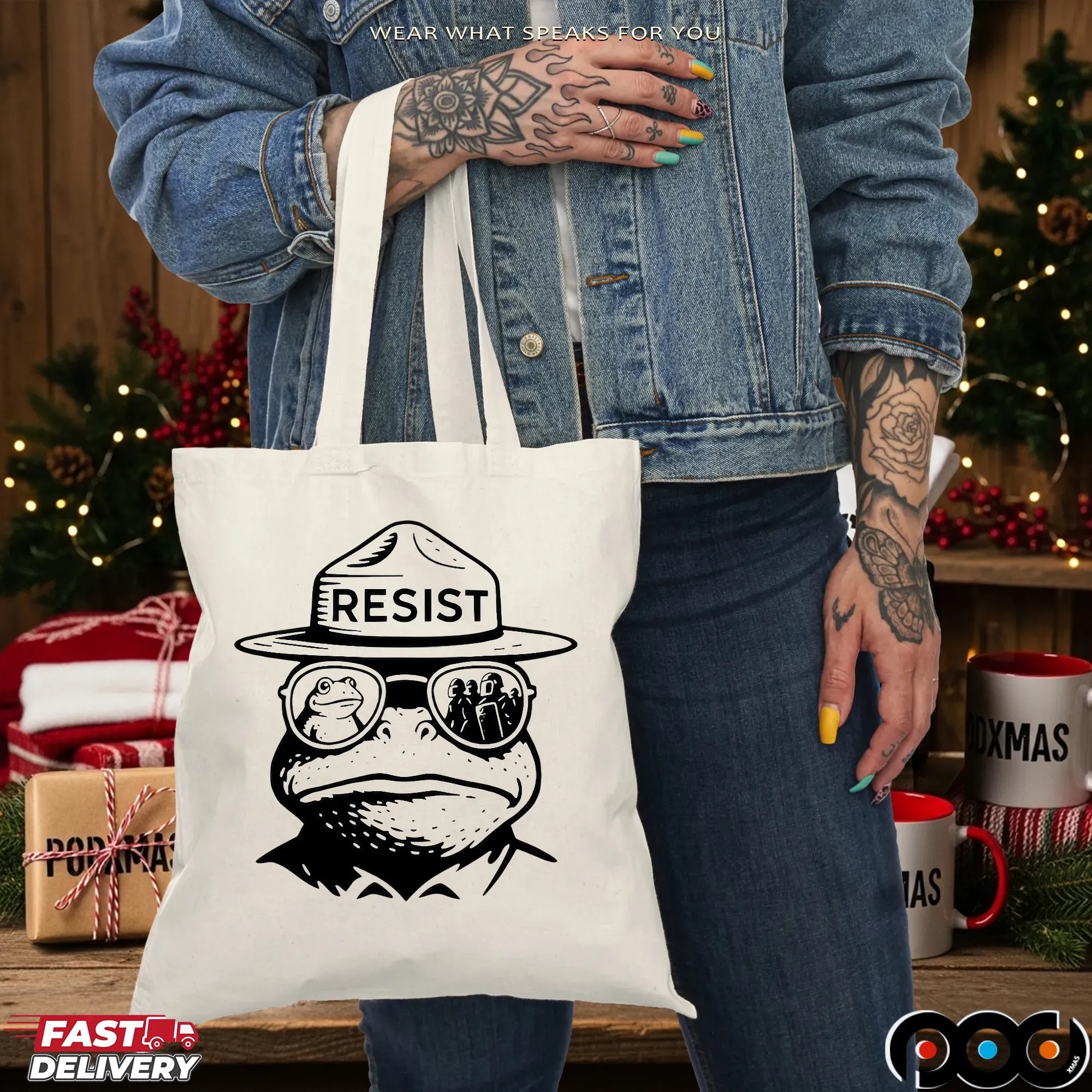 Portland Frog Resist Bear T Shirt