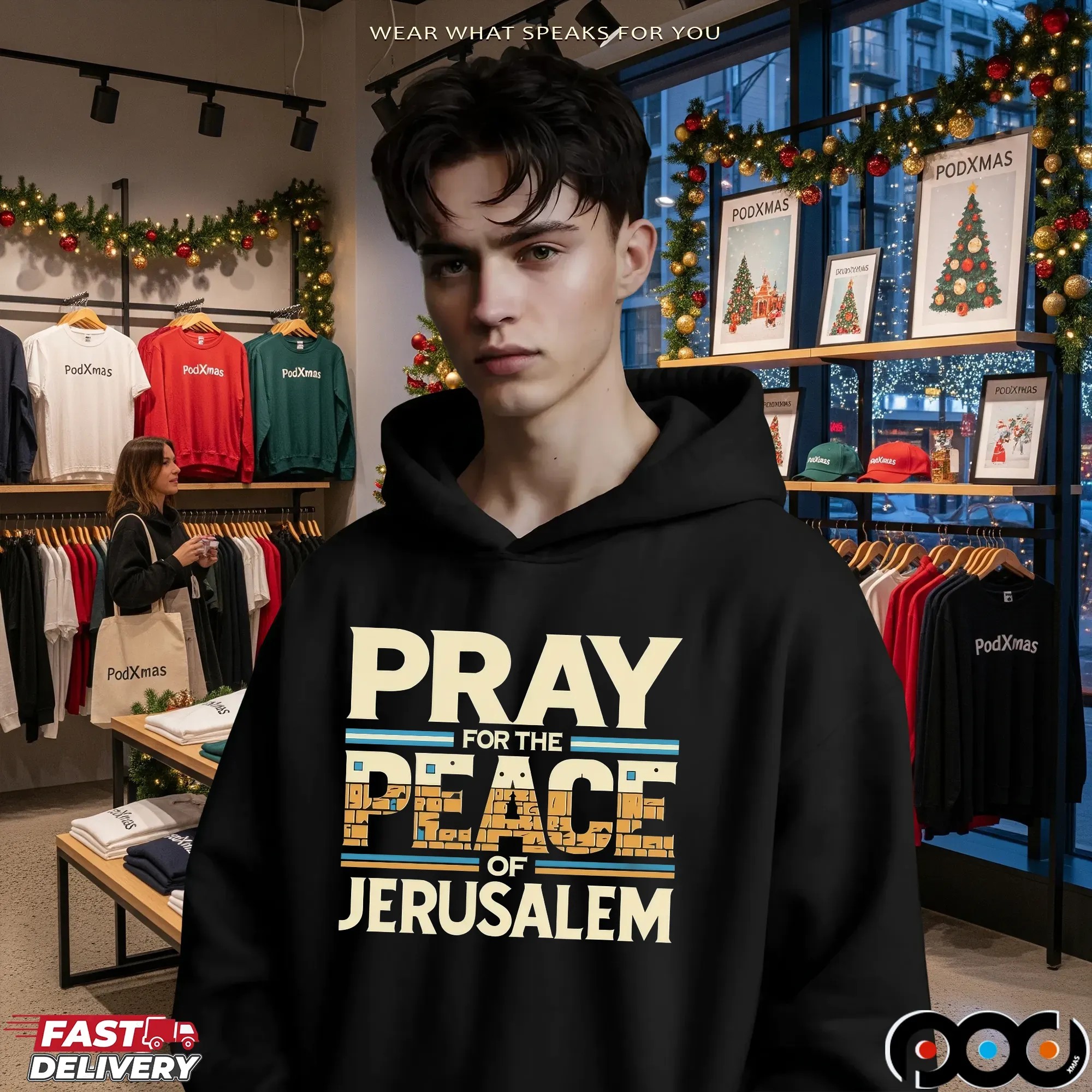 Pray For The Peace Of Jerusalem Graphic T Shirt